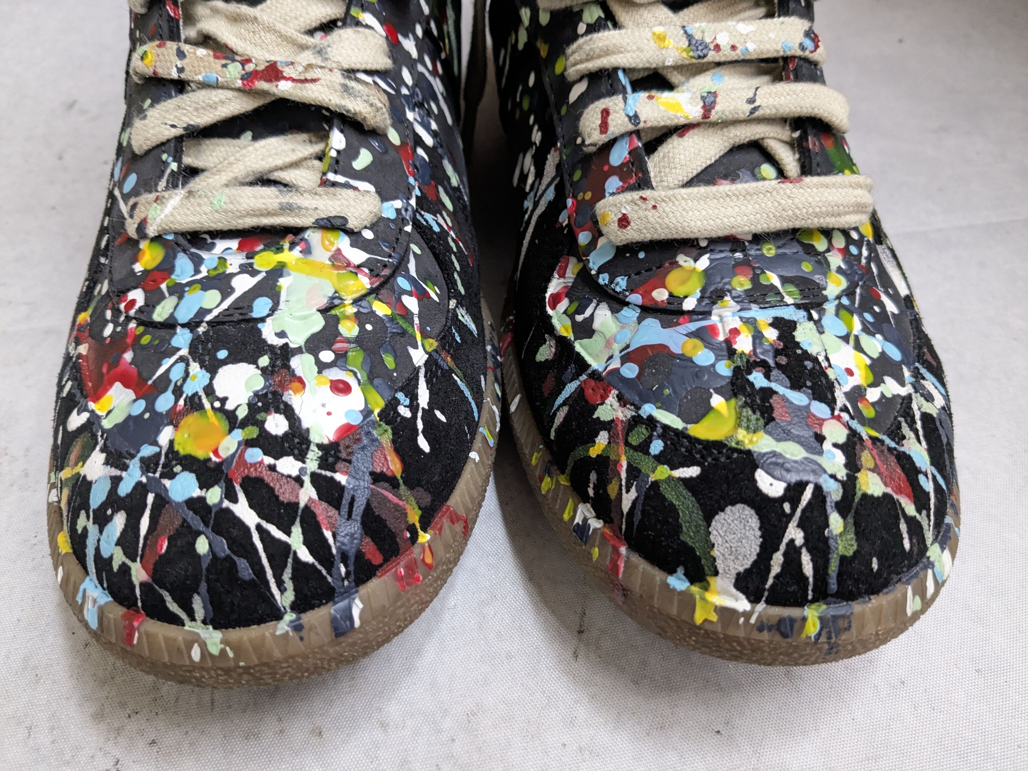 Maison Margiela Maison Margiela GAT Replica Black Paint Splatter 10.5 43.5 Size US 10.5 / EU 43-44 - 4 Thumbnail