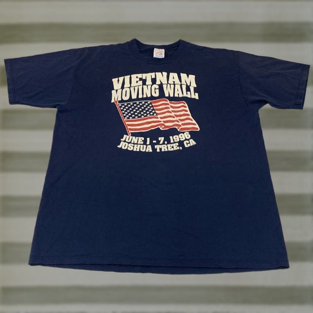 Jerzees Vtg Vietnam Moving Wall June 1-7 1996 Joshua Tree California JERZEES T Shirt XL Blue Men Graphic Tee 1990s Size US XL / EU 56 / 4 - 1 Thumbnail