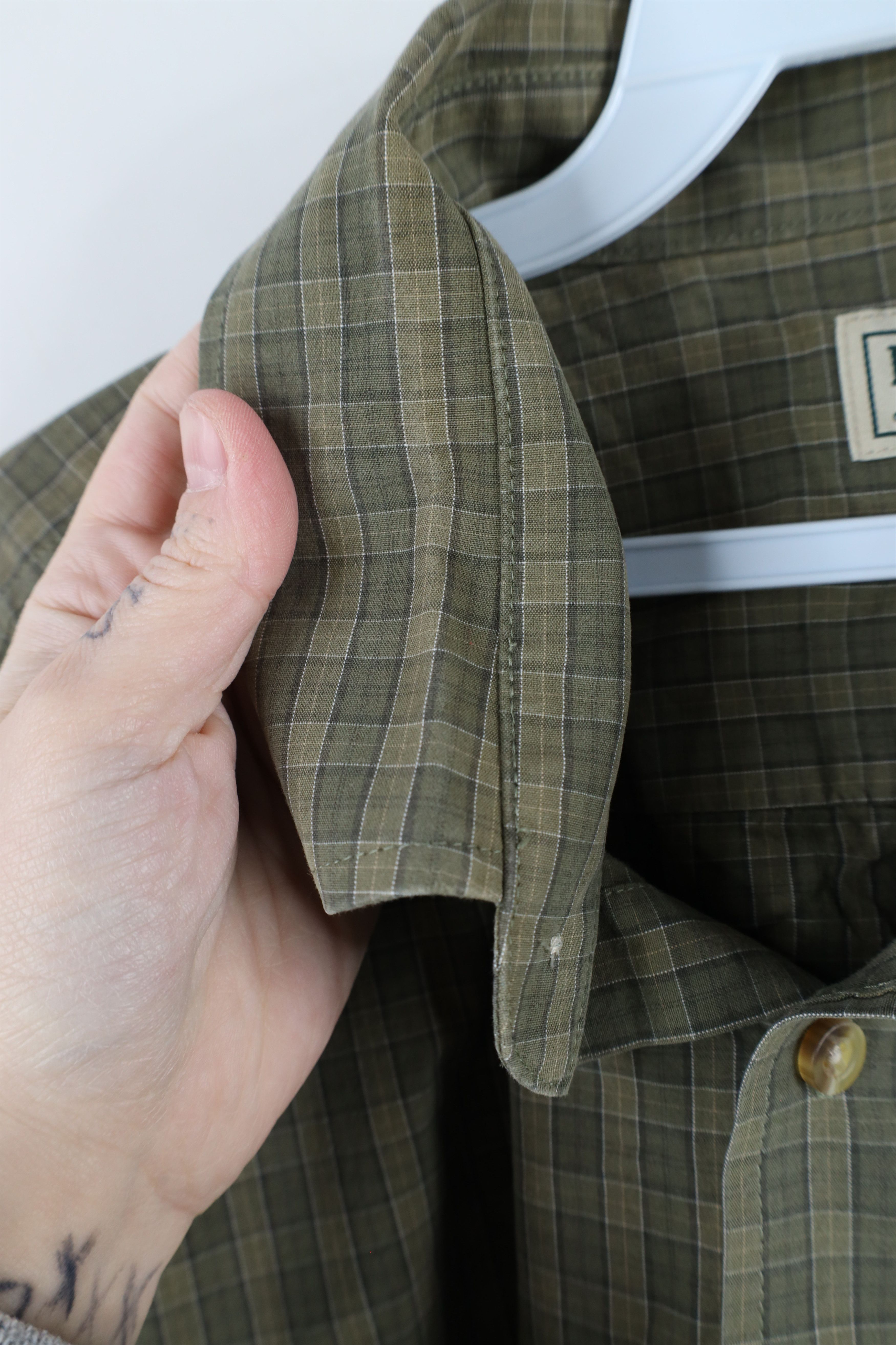 L.L. Bean × Vintage Vintage LL Bean Collared Button Down Shirt Green Plaid Size US XL / EU 56 / 4 - 8 Thumbnail