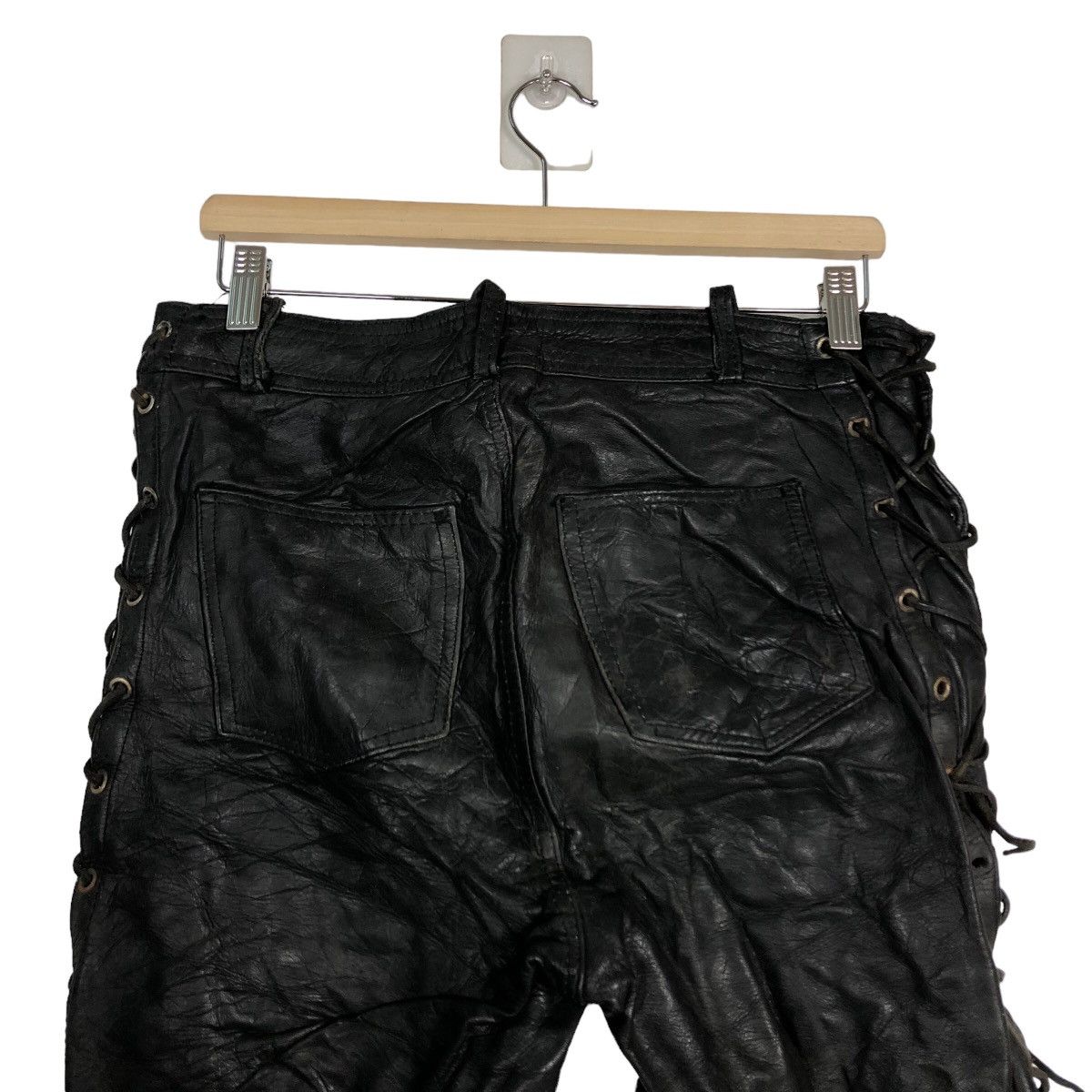 Genuine Leather 🔥Rare Bondage Punk Style Genuine Leather Pants Parachute Size US 30 / EU 46 - 8 Thumbnail