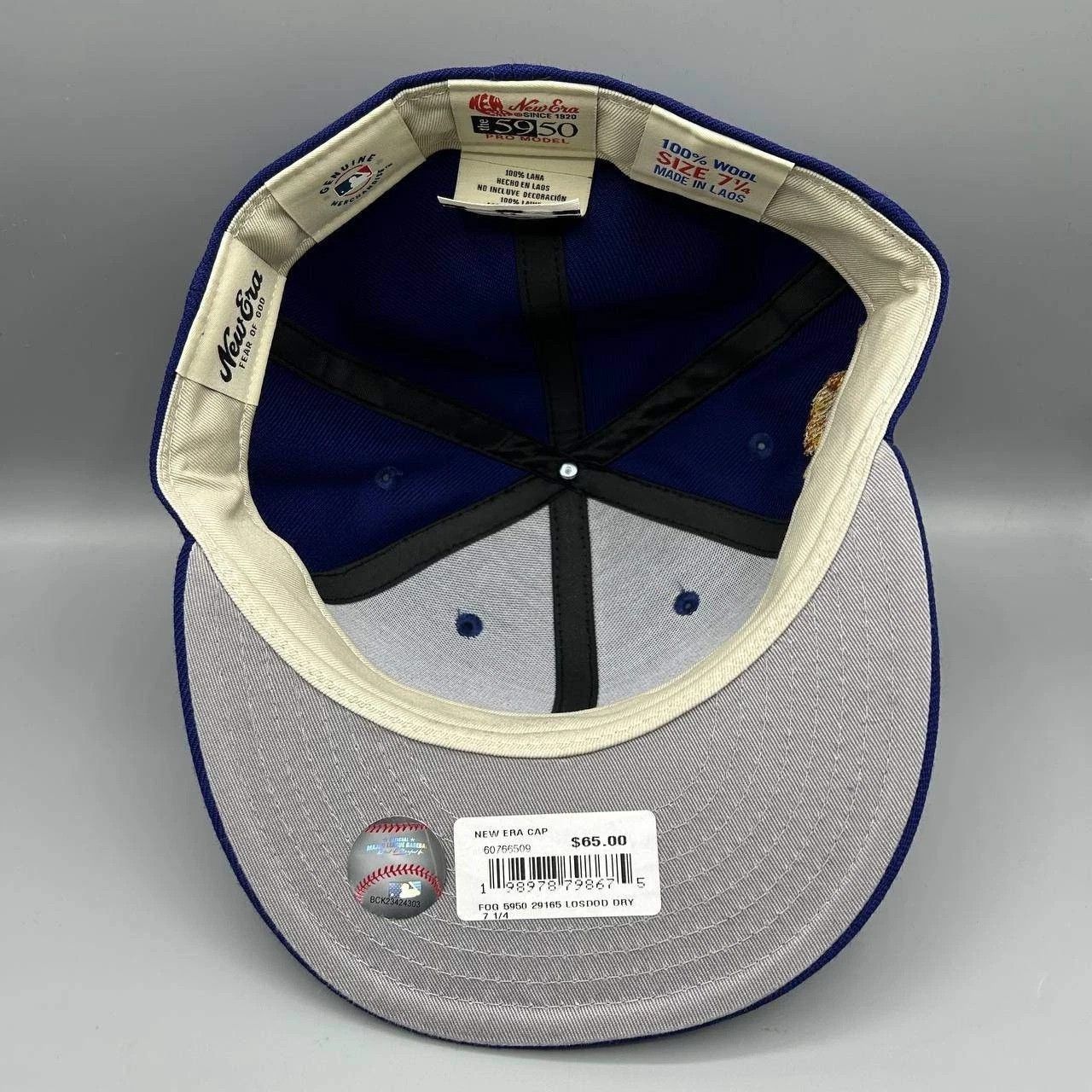 New Era Fear of God Hat Men 7 1/4 Fitted Cap LA Dodgers FOG Wool New Size ONE SIZE - 2 Thumbnail