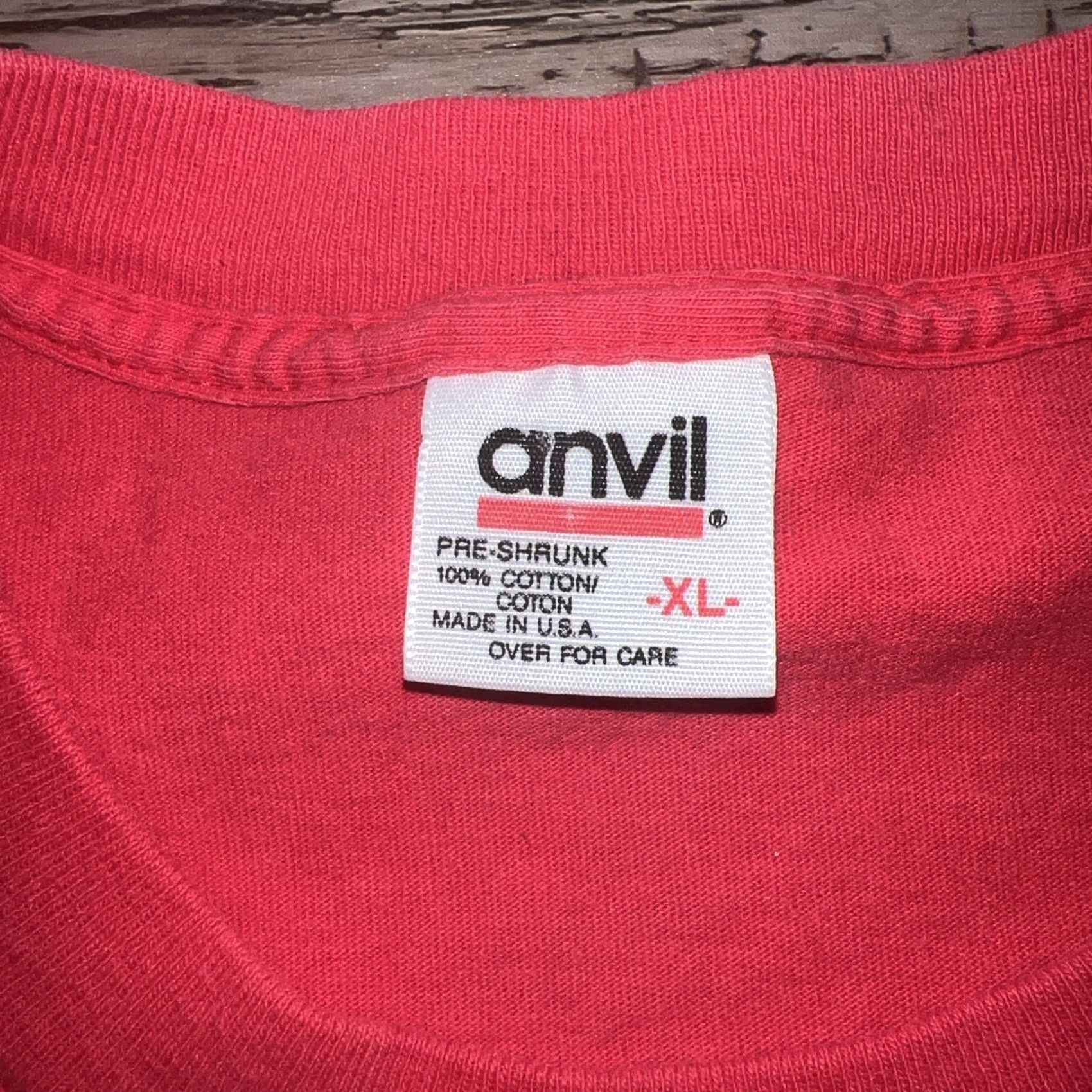 Anvil VTG Anvil T-Shirt Mens Size XL RED Floral Stitch USA Shirt Size US XL / EU 56 / 4 - 4 Thumbnail