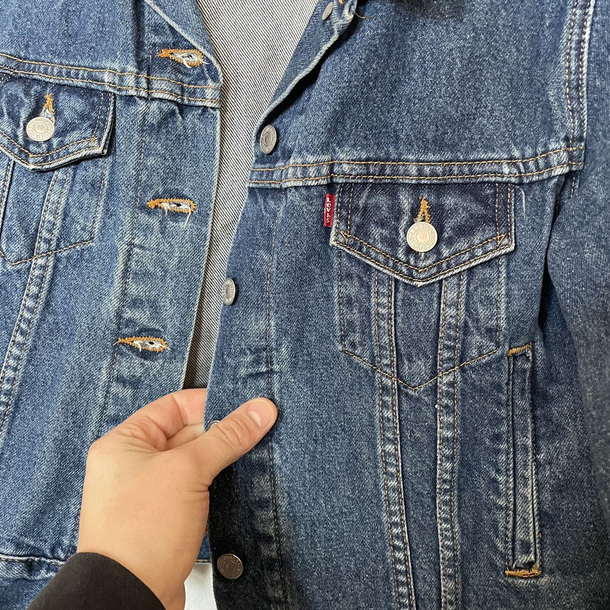 Levi's × Vintage distressed Oversized DENIM jacket Levis blue bomber jeans Size S / US 4 / IT 40 - 3 Thumbnail