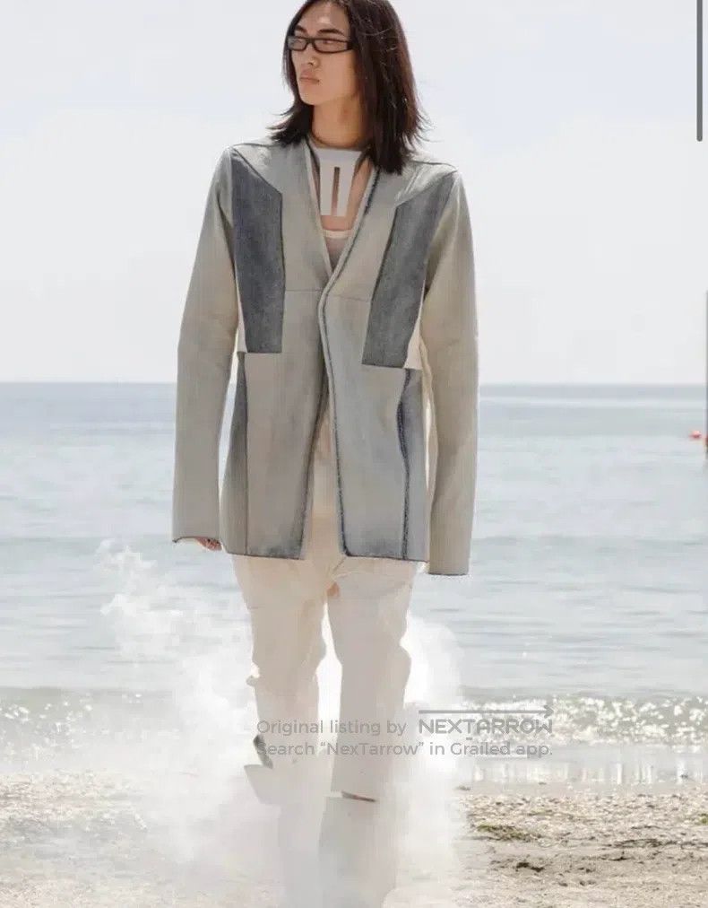 Rick Owens RICK OWENS Denim single-breasted collarless suit Size US L / EU 52-54 / 3 - 5 Thumbnail