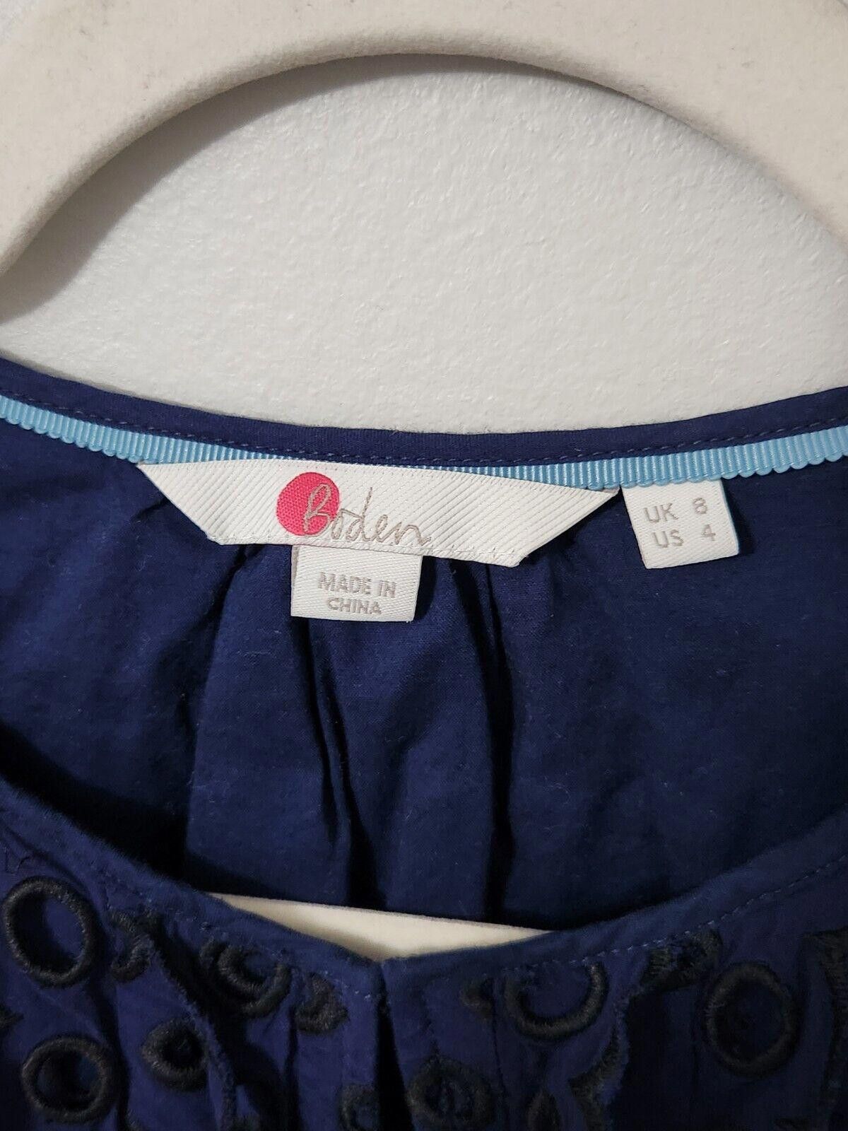 Boden Boden Top Size 4 Blue Long Sleeve Eyelet Blouse Classy Size S / US 4 / IT 40 - 2 Thumbnail