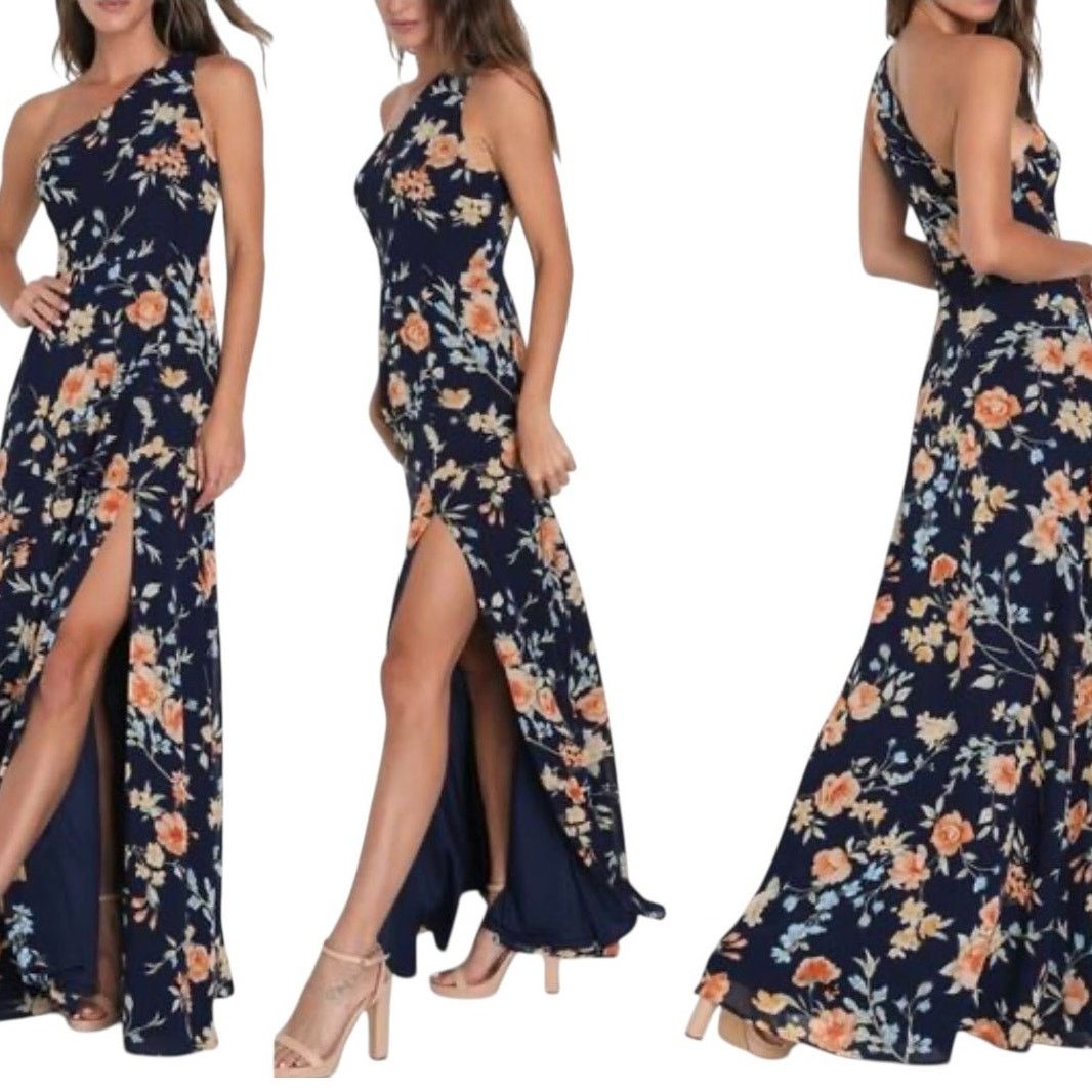 Lulus NEW BNWT Lulus Admiration Navy Floral Maxi Dress Small Size S / US 4 / IT 40 - 4 Thumbnail