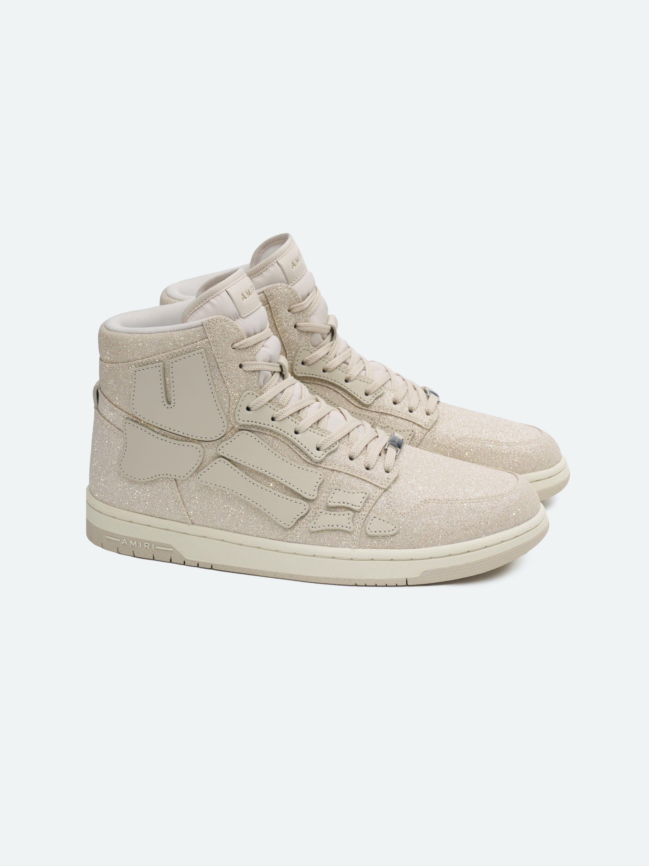Amiri o1w1db11224 Leather Hi-Top Sneakers in Beige Size US 10 / EU 43 - 2 Thumbnail