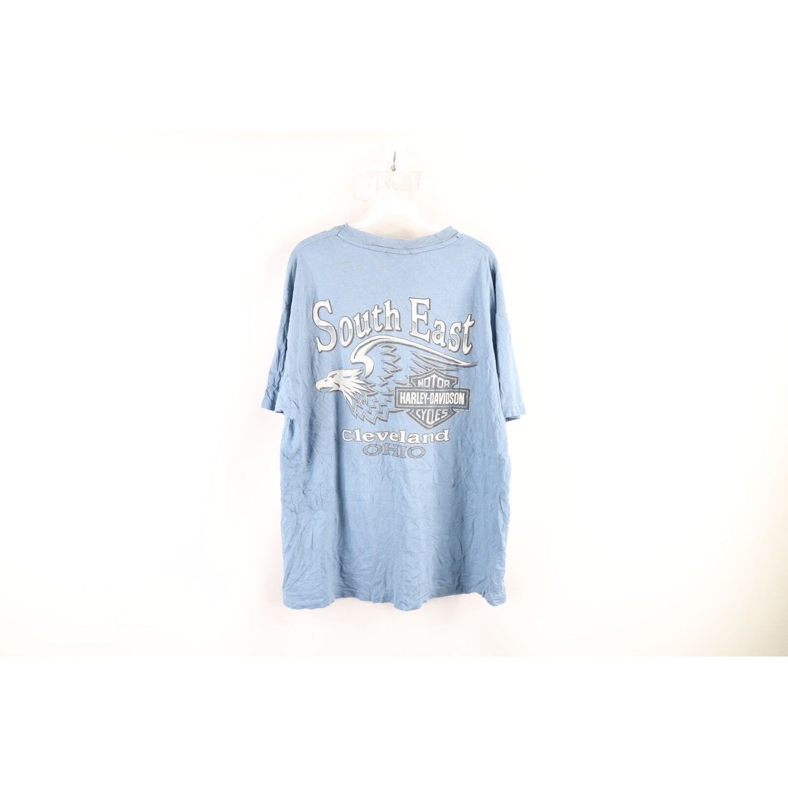 Harley Davidson × Vintage Vintage 90s Harley Davidson Thrashed Tribal Flames T-Shirt Size US XL / EU 56 / 4 - 10 Thumbnail