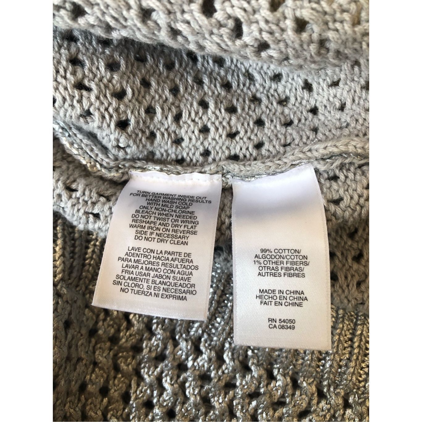 Other Jones Studio Women’s Silver Knitted 3/4 Sleeve Crew Neck Blo Size M / US 6-8 / IT 42-44 - 6 Thumbnail
