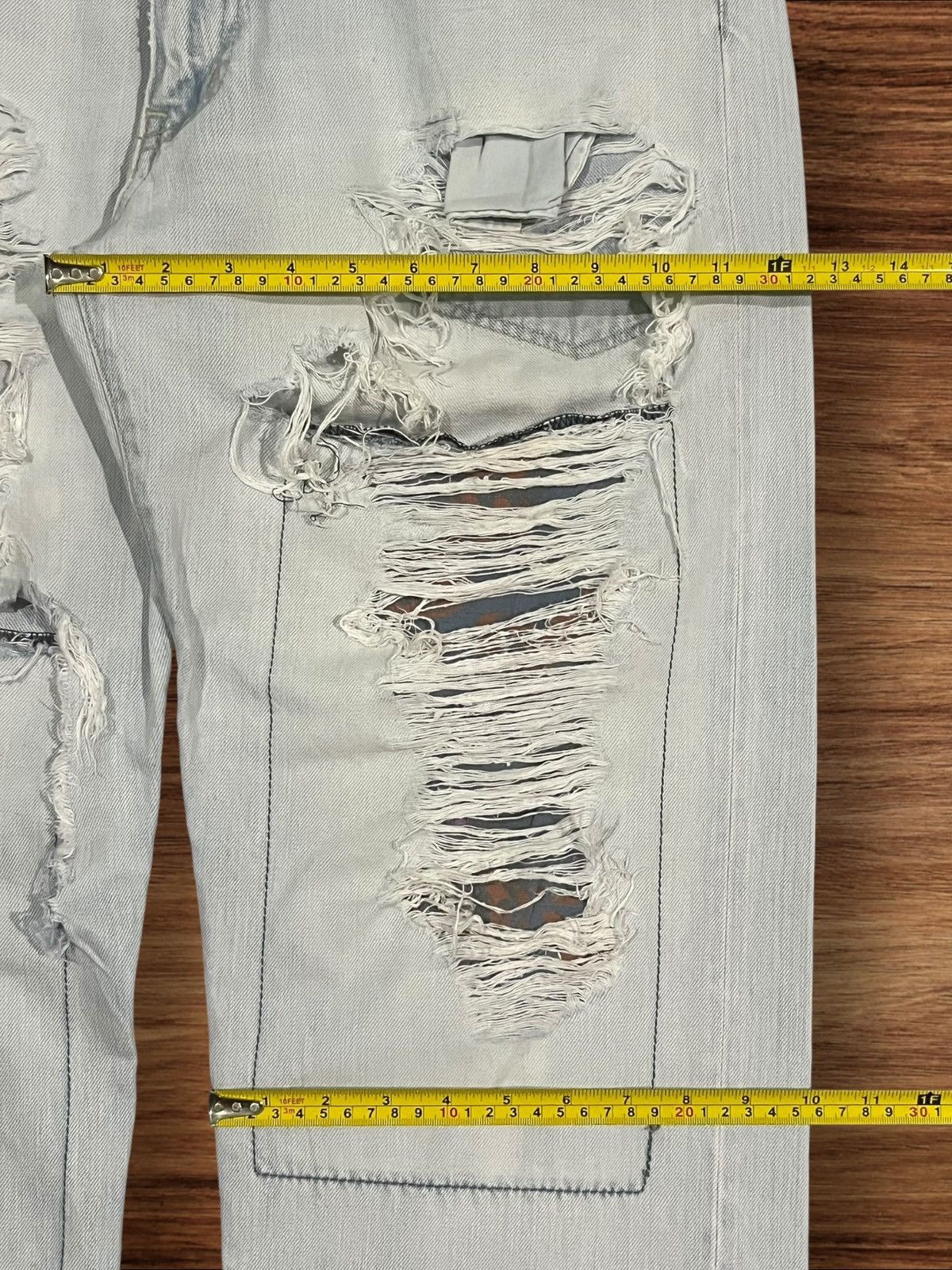 If Six Was Nine × Japanese Brand × Le Grande Bleu (L.G.B.) Vintage Japanese Brand Light Blue Washed Trashed Ripped Jean Size US 32 / EU 48 - 17 Thumbnail