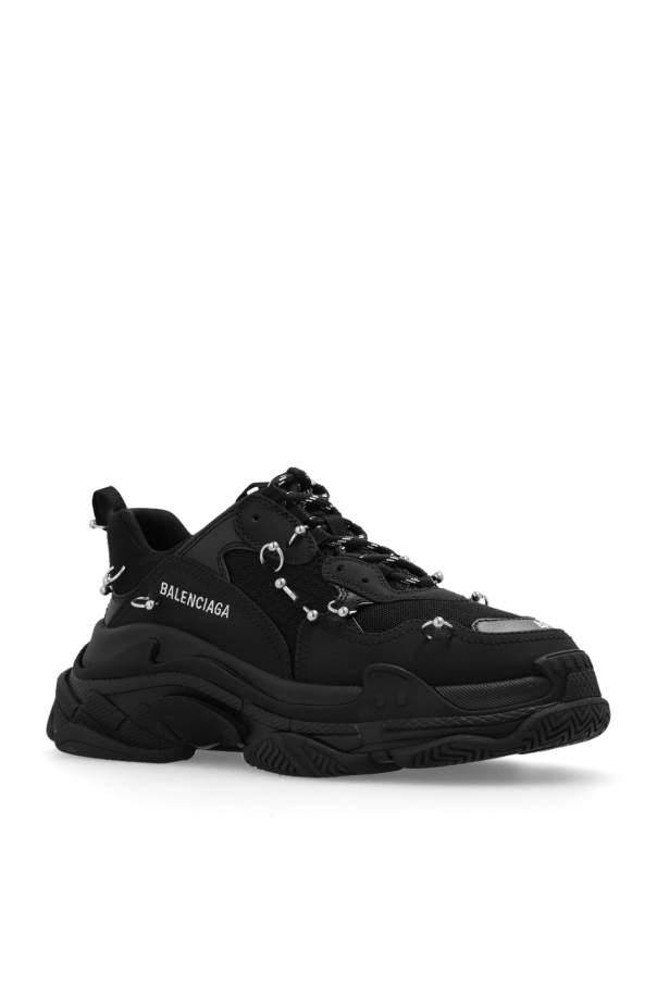 Balenciaga o1la1rc1a0725 Triple S Sneakers With Piercings in Black Size US 7 / IT 37 - 4 Thumbnail
