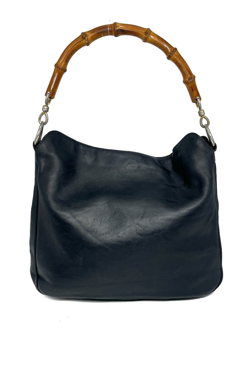 Gucci Authentic GUCCI Bamboo Leather Handbag Bag Size ONE SIZE - 1 Thumbnail