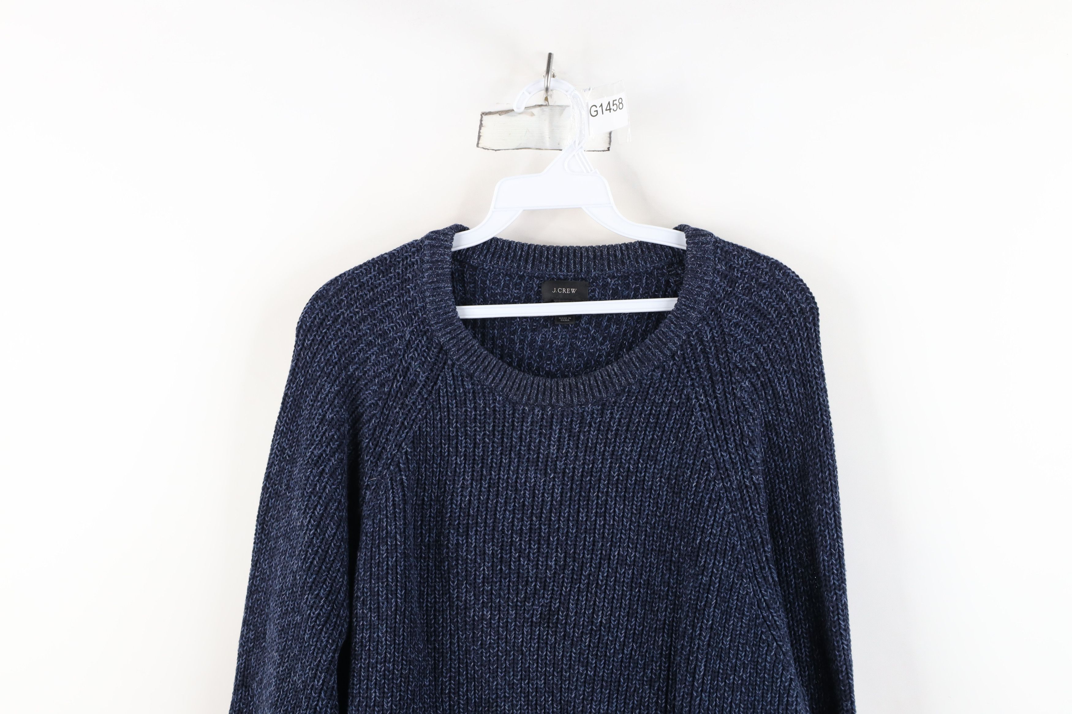 J.Crew J Crew Chunky Ribbed Knit Crewneck Sweater Heather Blue Size XL / US 12-14 / IT 48-50 - 2 Thumbnail
