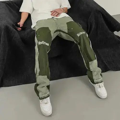 Other Graffiti Splash Ink Colorblocked Micro Flared Denim Jeans Size US 33 - 1 Thumbnail