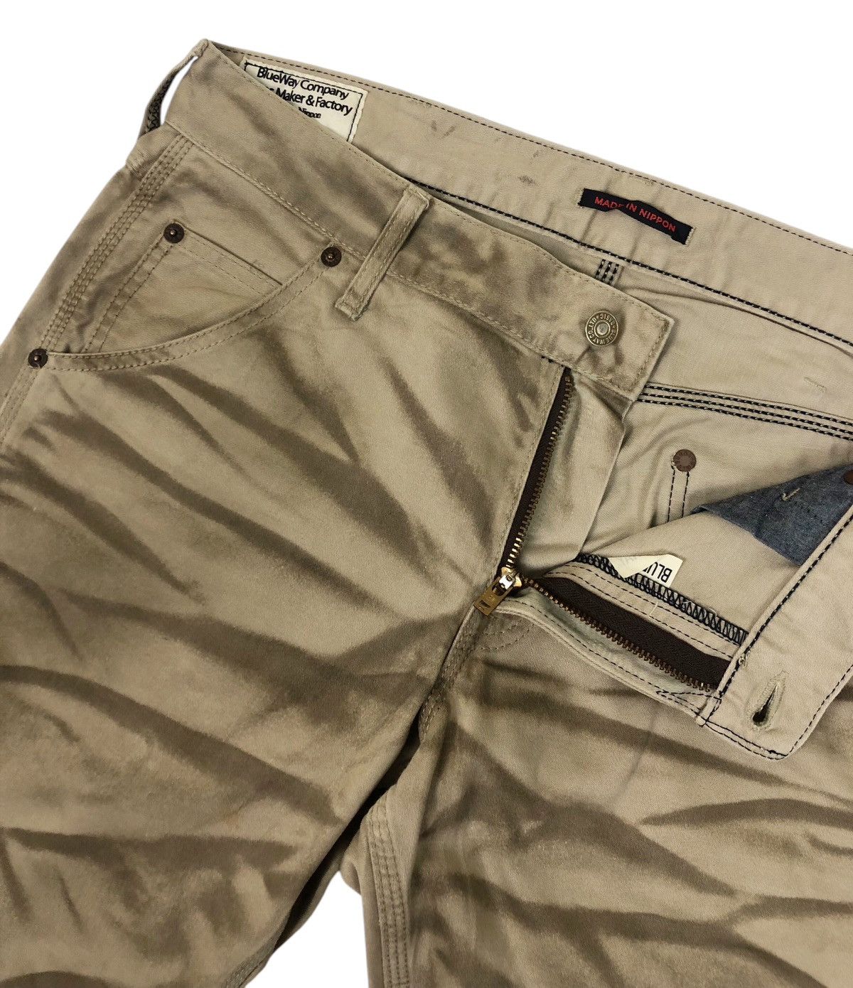 Japanese Brand Flare Blue Ways Rusty Washed Casual Pants Size US 34 / EU 50 - 7 Thumbnail