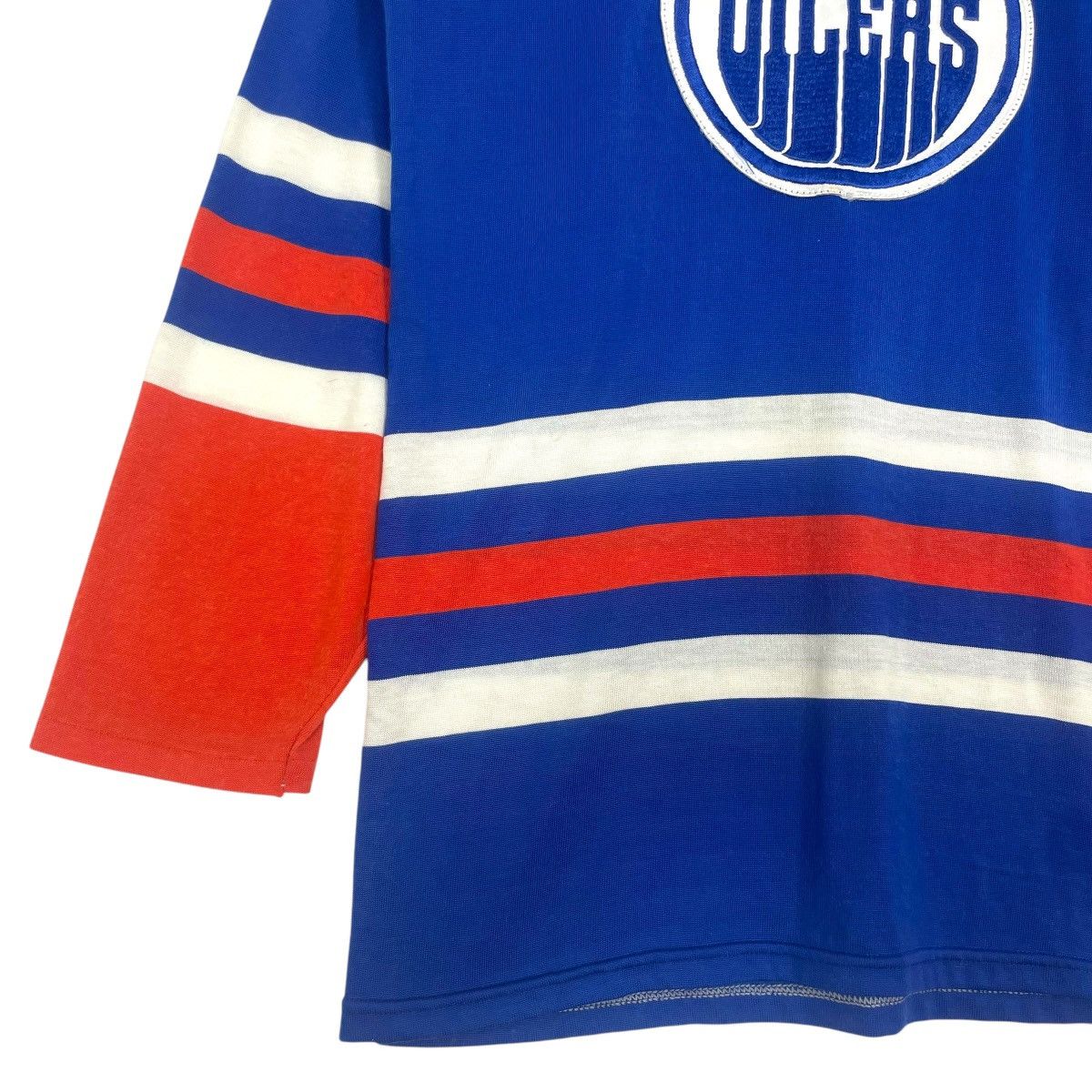 Hockey Skateboards Vintage 70s Oilers Hockey Jersey Distressed NFL V Neck Size US M / EU 48-50 / 2 - 4 Thumbnail
