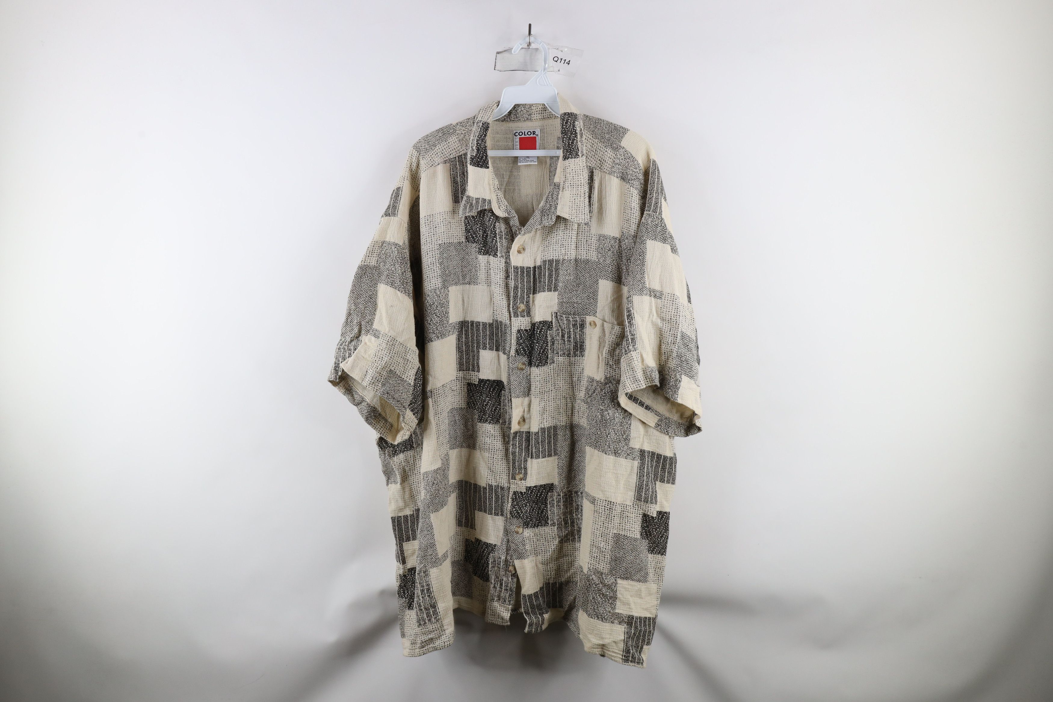 Vintage Vintage 90s Streetwear Weave Short Sleeve Button Shirt Size US XXL / EU 58 / 5 - 1 Thumbnail