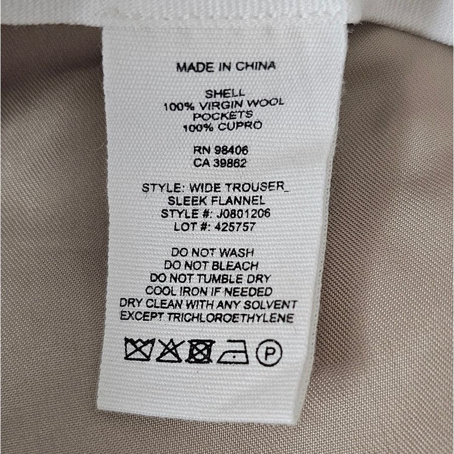 Theory Theory Tan Wool Sleek Flannel Wide Leg Trousers Pants 10 Size 32" / US 10 / IT 46 - 7 Thumbnail