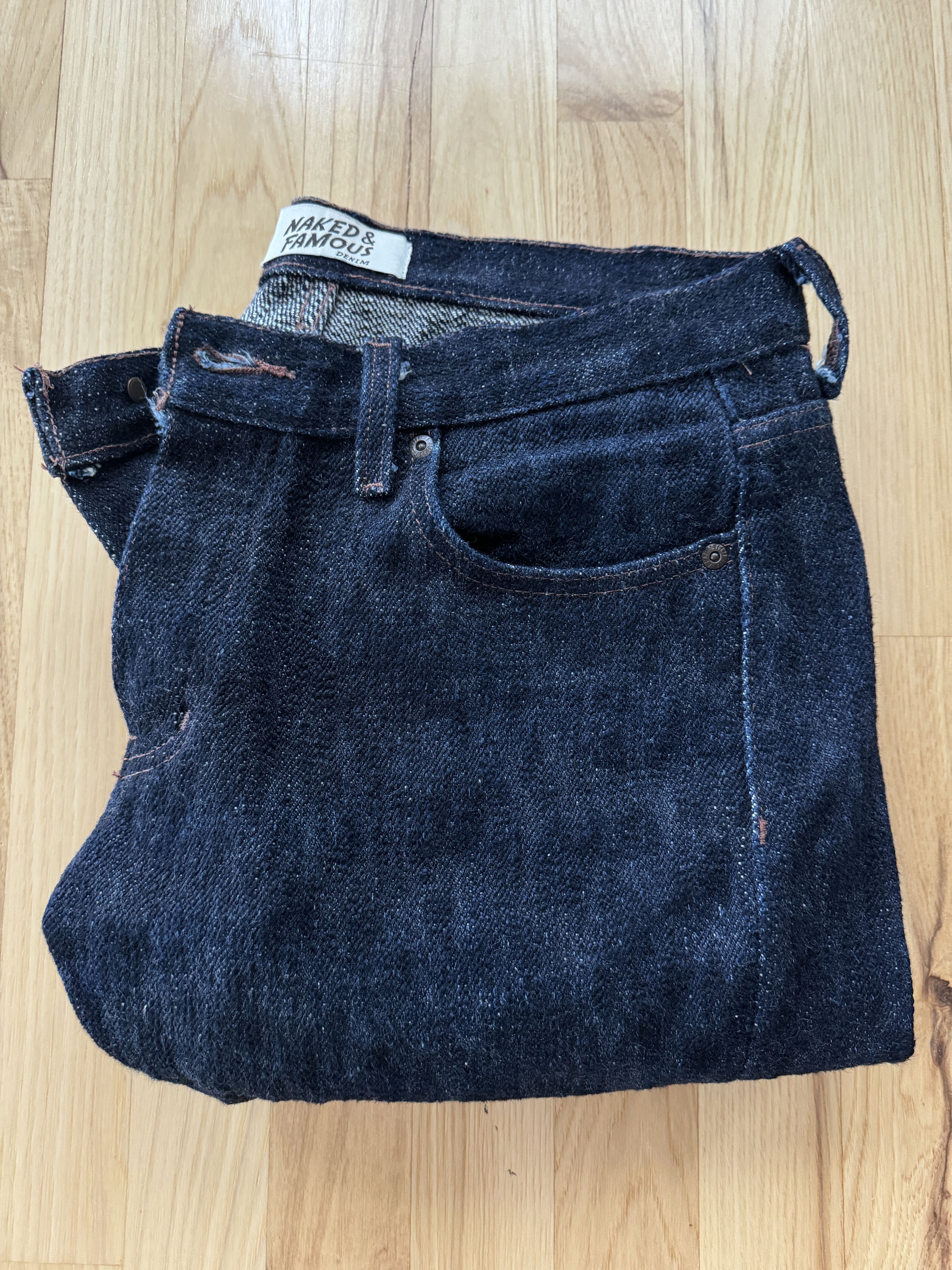 image of Naked Famous Naked & Famous Denim Super Guy - King Of Slub in Dark Blue, Men's (Size 32)