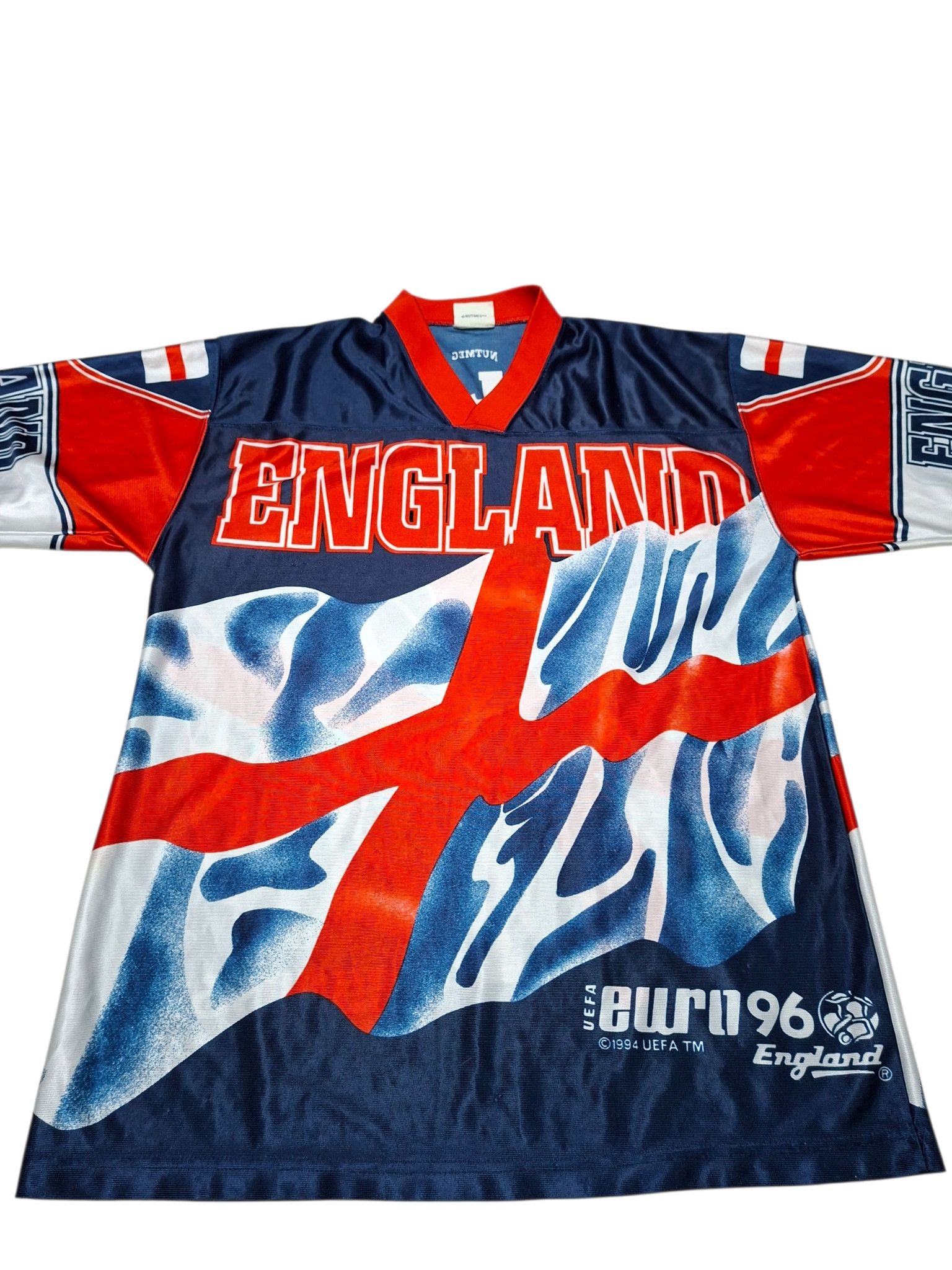 Nutmeg ENGLAND UEFA EURO 1996 NUTMEG VINTAGE SOCCER TEE JERSEY Size US M / EU 48-50 / 2 - 2 Thumbnail