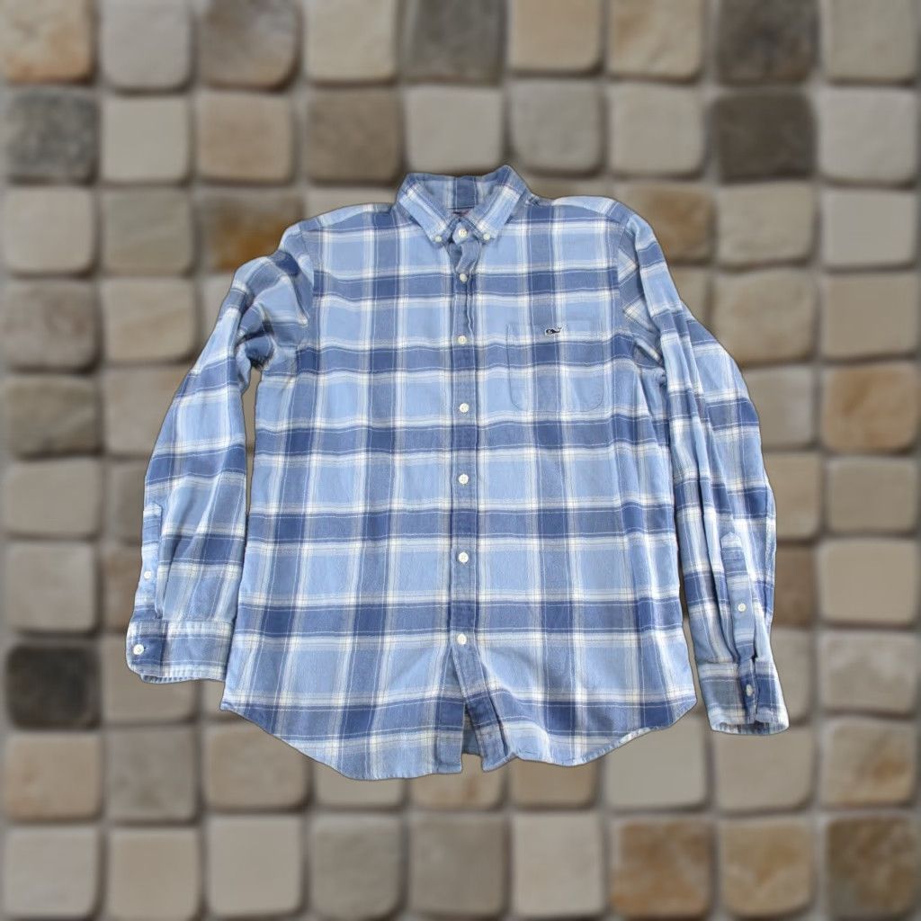 Vineyard Vines VINTAGE Vineyard Vines Tucker Shirt Men M Blue Plaid Flannel Cotton Button-Down Slim 90s Mens Size US M / EU 48-50 / 2 - 1 Thumbnail