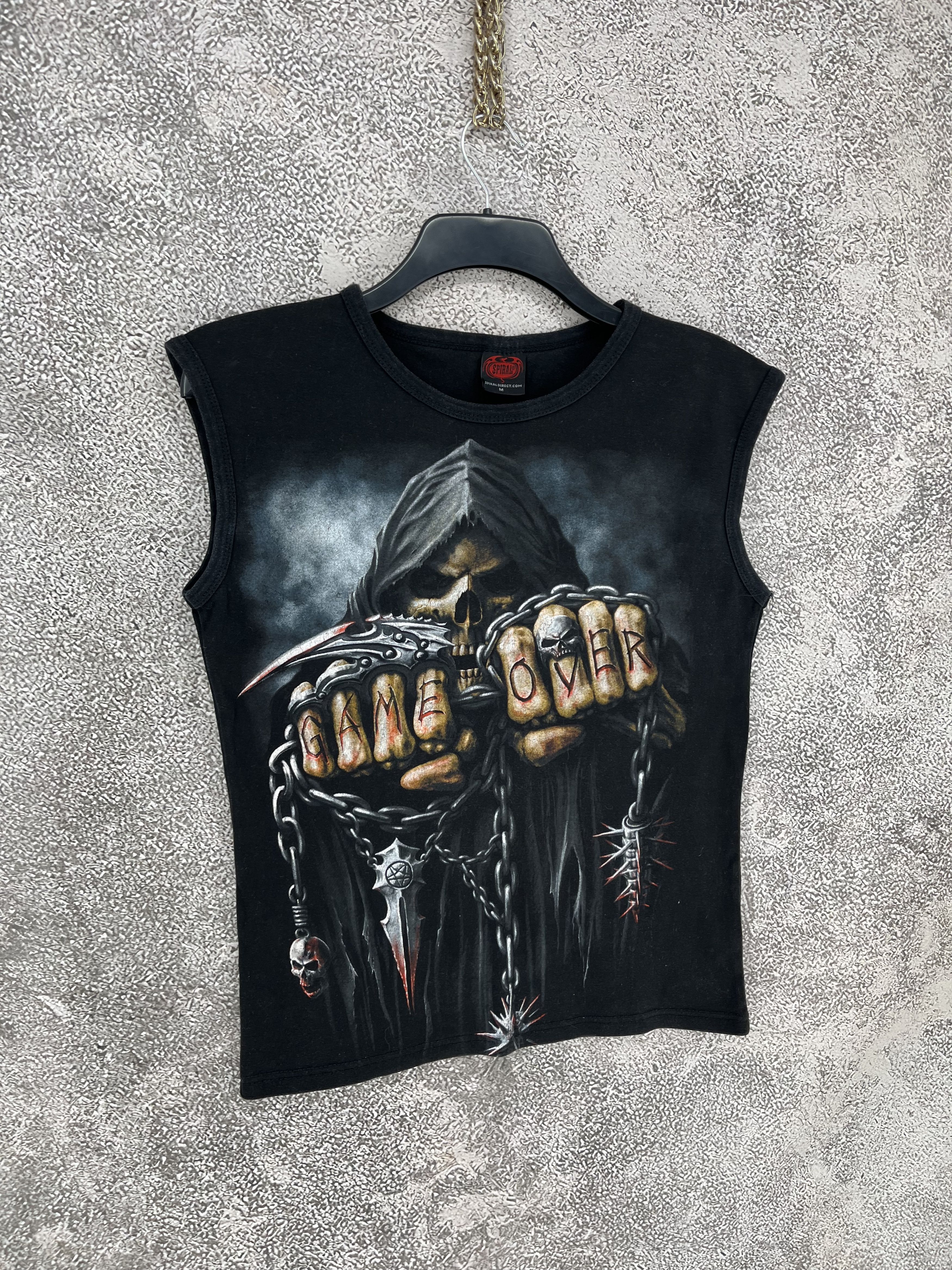 Band Tees Spiral T Shirt Gothic Dark Black Unisex GAME OVER Size US M / EU 48-50 / 2 - 2 Thumbnail