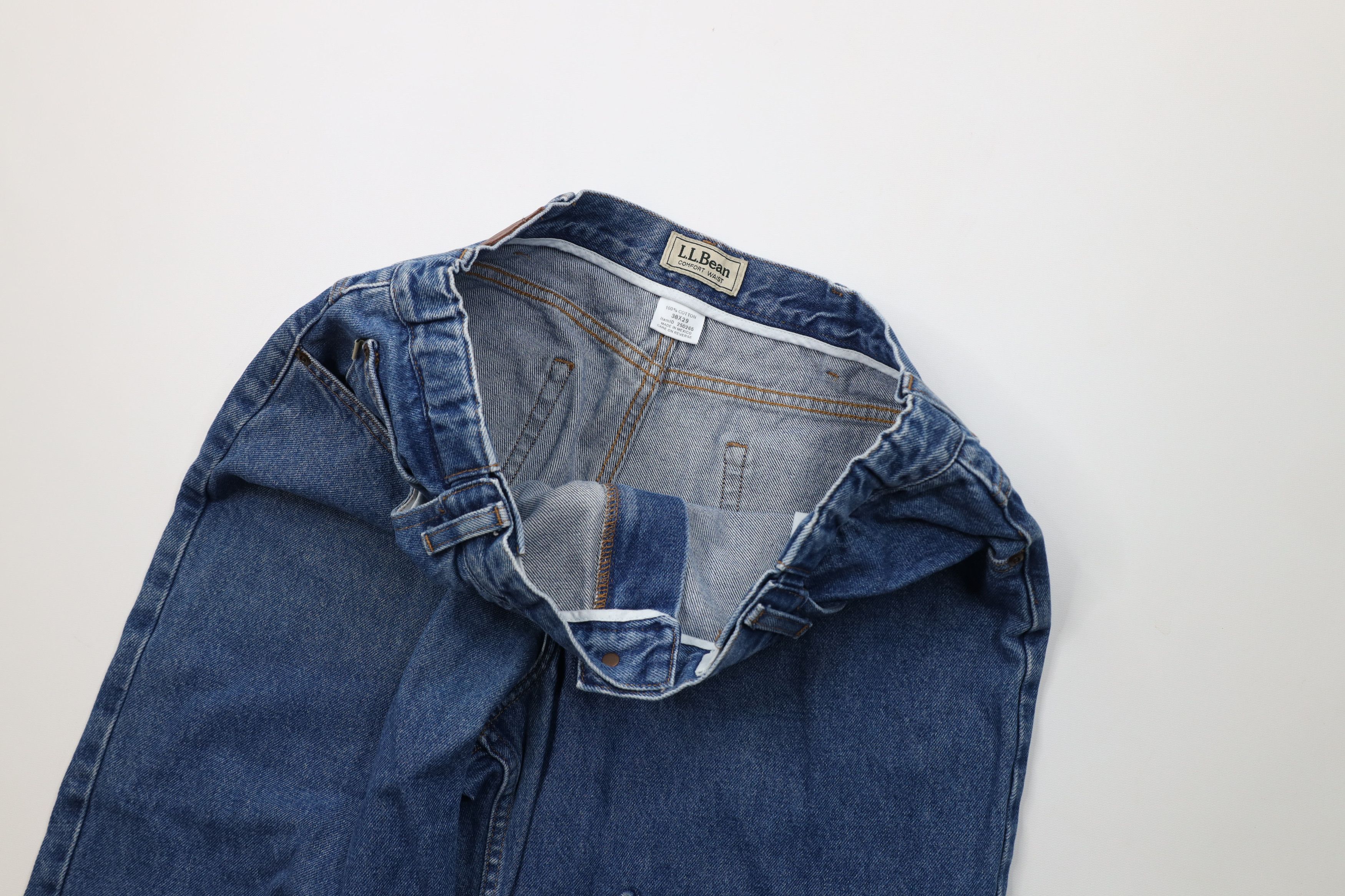 L.L. Bean Vintage LL Bean Waist Wide Leg Denim Jeans Blue Cotton Size US 38 / EU 54 - 10 Thumbnail