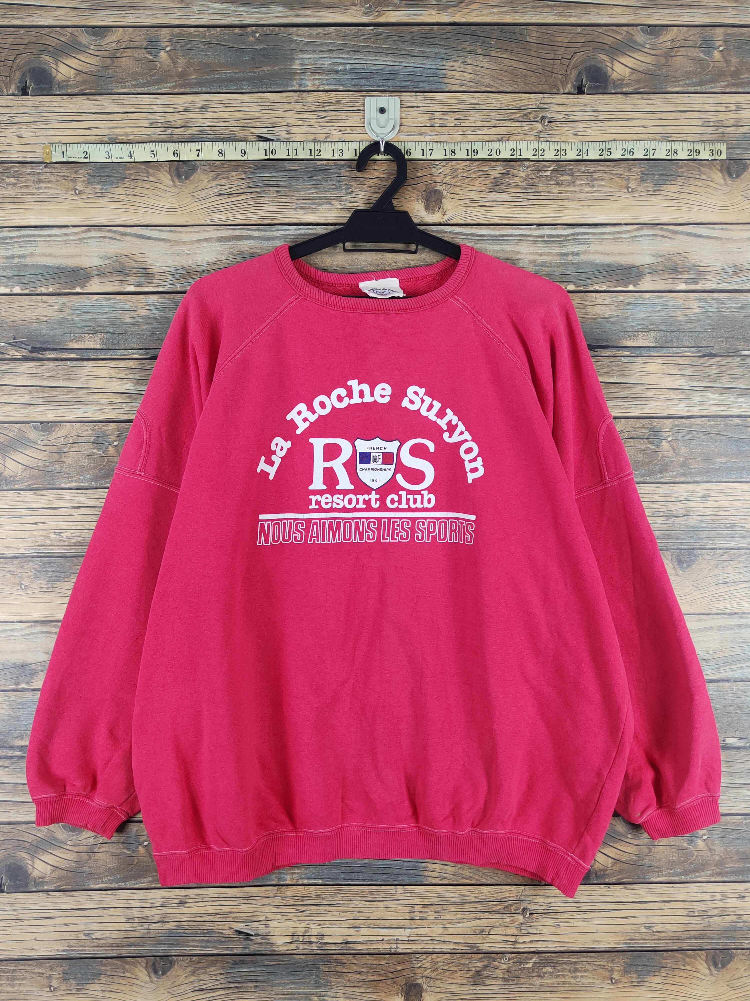 Japanese Brand La Roche Surgon vintage Red Sweatshirts #W1460 Size US XL / EU 56 / 4 - 1 Thumbnail