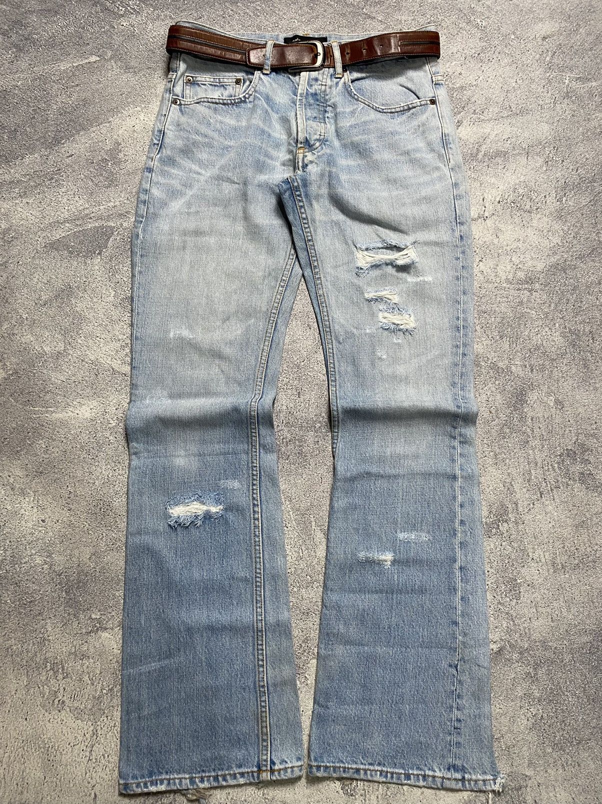 Yohji Yamamoto Vintage Ined Homme by Yohji Yamamoto Denim Flare Pant Size US 30 / EU 46 - 1 Thumbnail