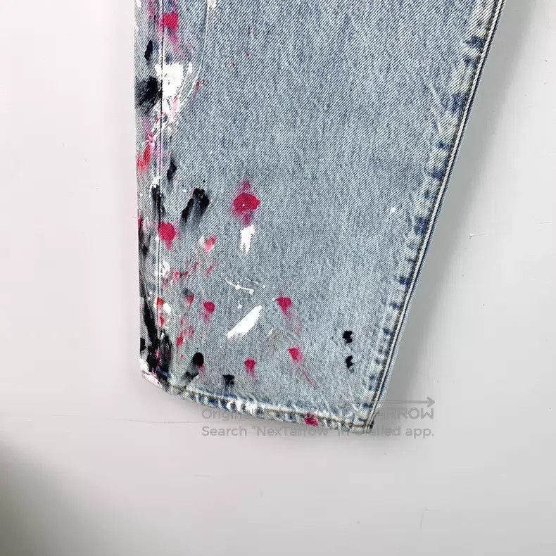 Amiri Amiri Light Blue Hole Splatter Print Cotton Casual Denim L Size US 32 / EU 48 - 4 Thumbnail
