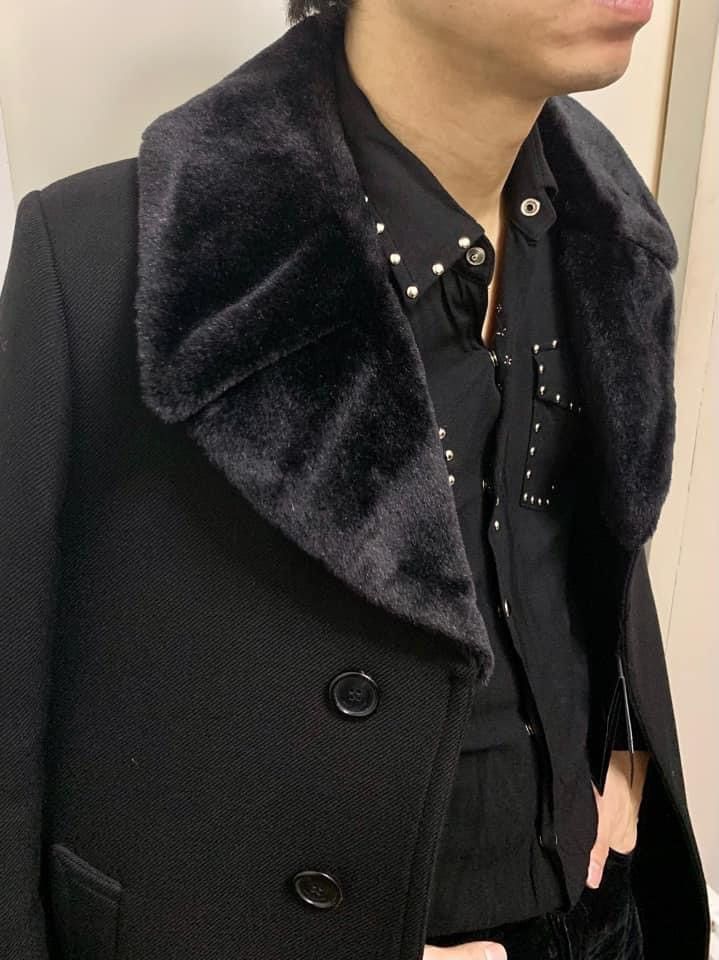 Hedi Slimane × Saint Laurent Paris 16FW Faux Fur Collar Coat Sz44 Size US S / EU 44-46 / 1 - 7 Thumbnail
