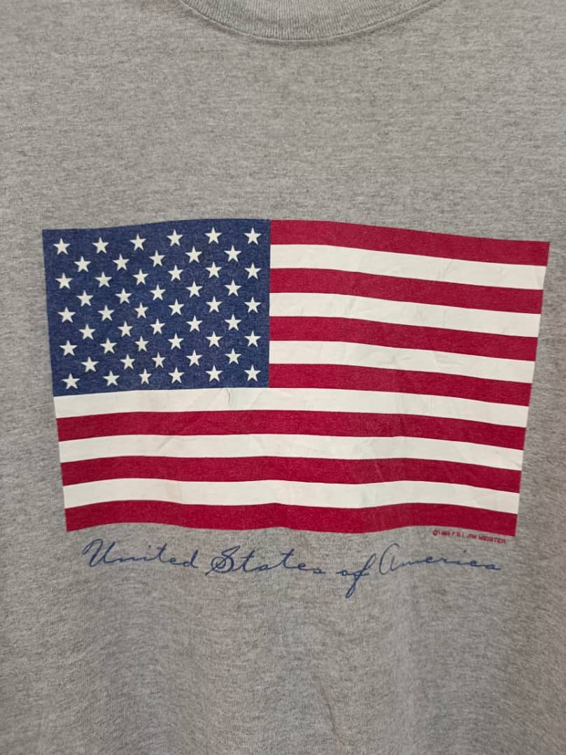 All Sport × Vintage Vintage 90's United State America Flag Tee Size US XL / EU 56 / 4 - 2 Thumbnail