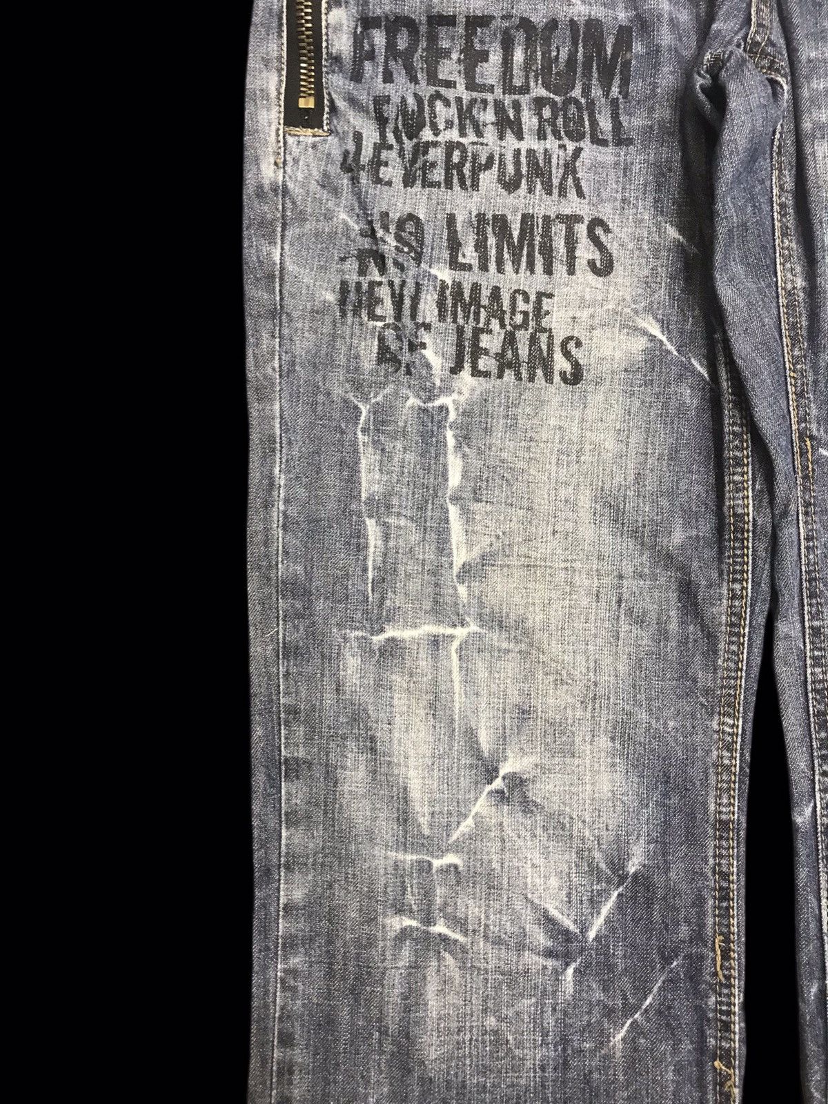 Seditionaries 💥DOUBLE WAIST💥PUNK MINSTRY DOUBLE WAIST LIGHT DENIM F324 Size US 32 / EU 48 - 8 Thumbnail
