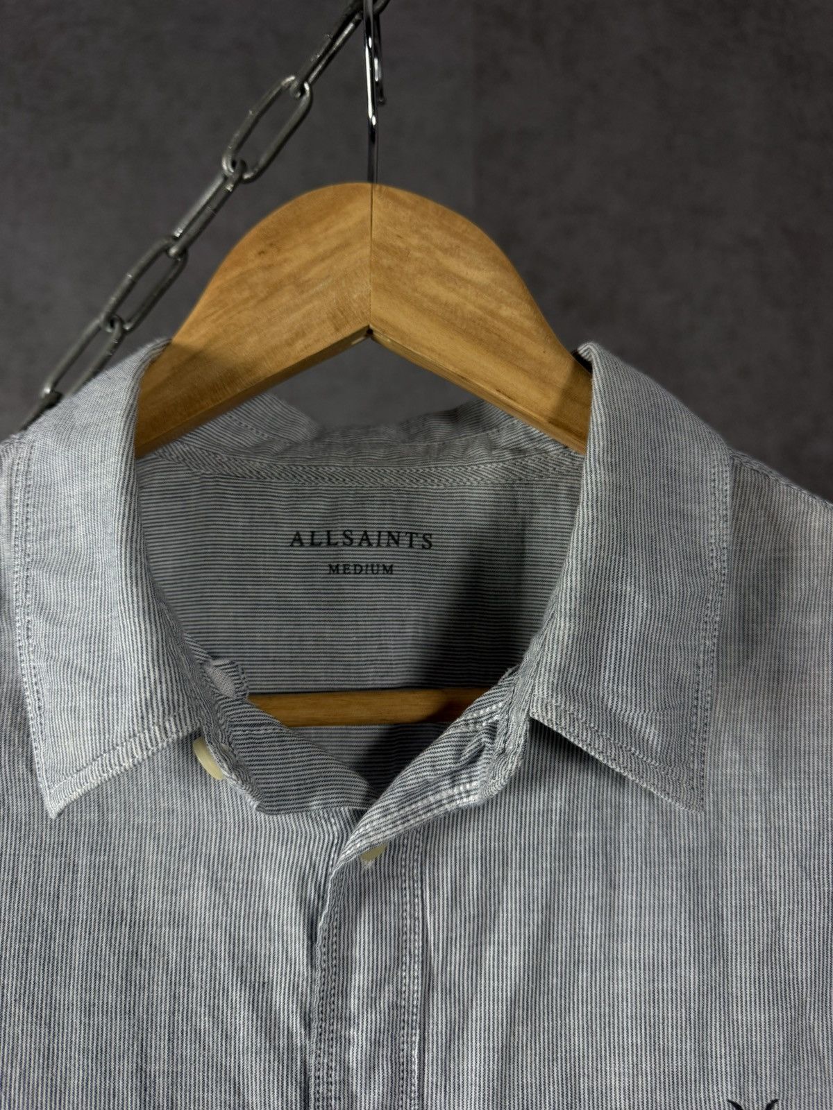 Allsaints Allsaints designer logo striped shirt Size US M / EU 48-50 / 2 - 4 Thumbnail