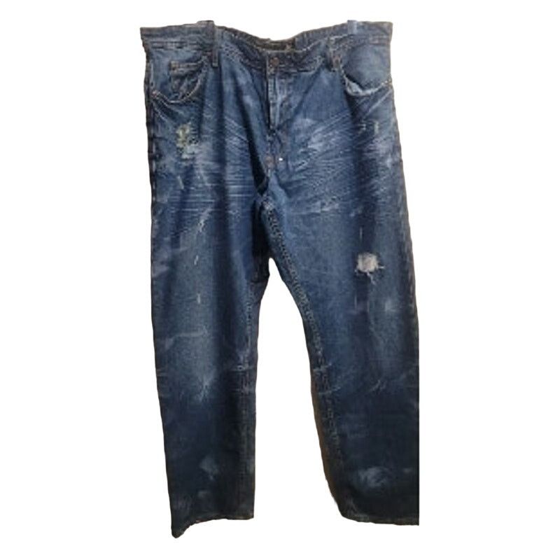 AKOO AKOO Brand Men's 44x32 Distressed Medium Wash Denim Jeans Size US 44 / EU 60 - 1 Thumbnail