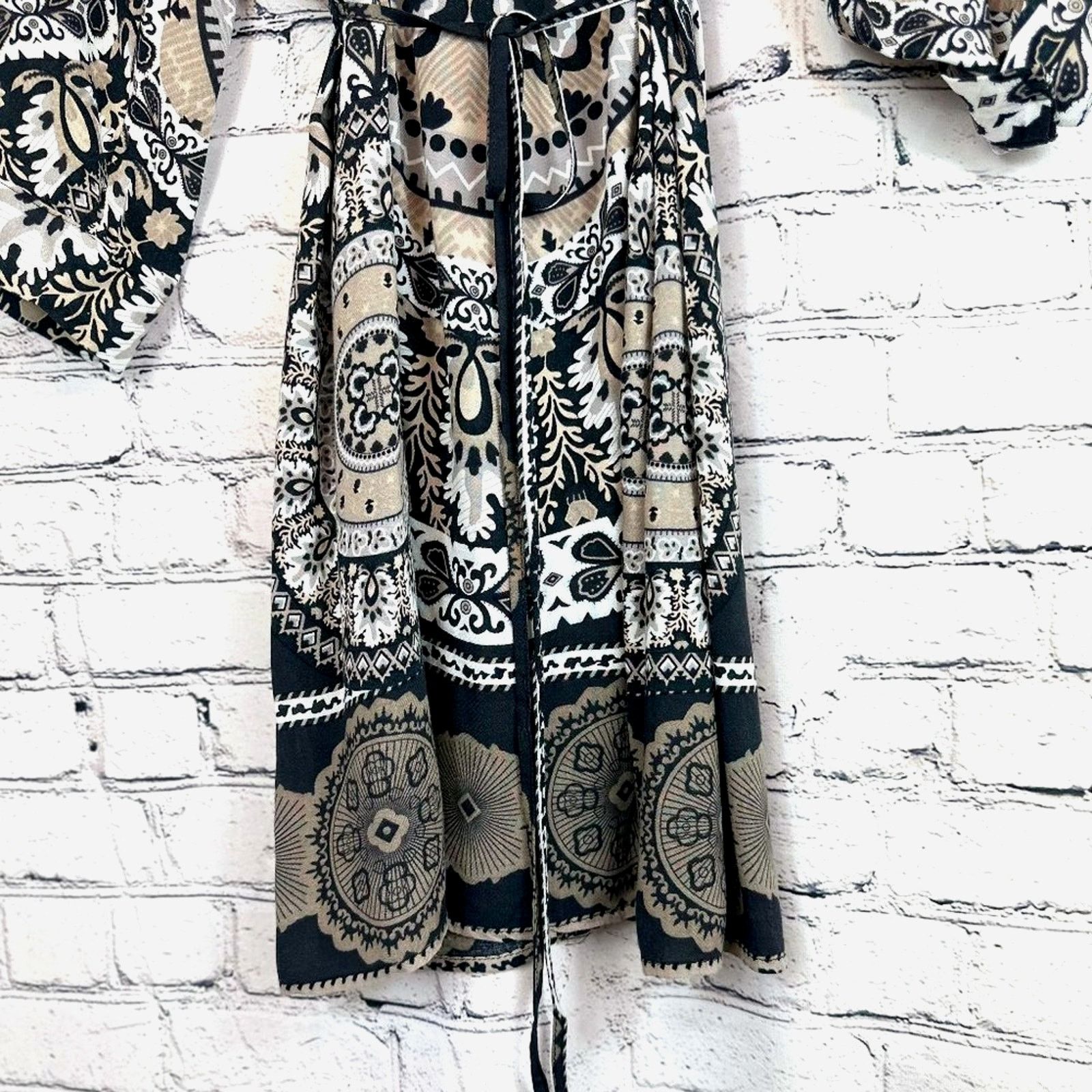 Other Paisley Shirt/Dress Chinese Collar Ties Under Bust Brown L Size L / US 10 / IT 46 - 13 Thumbnail