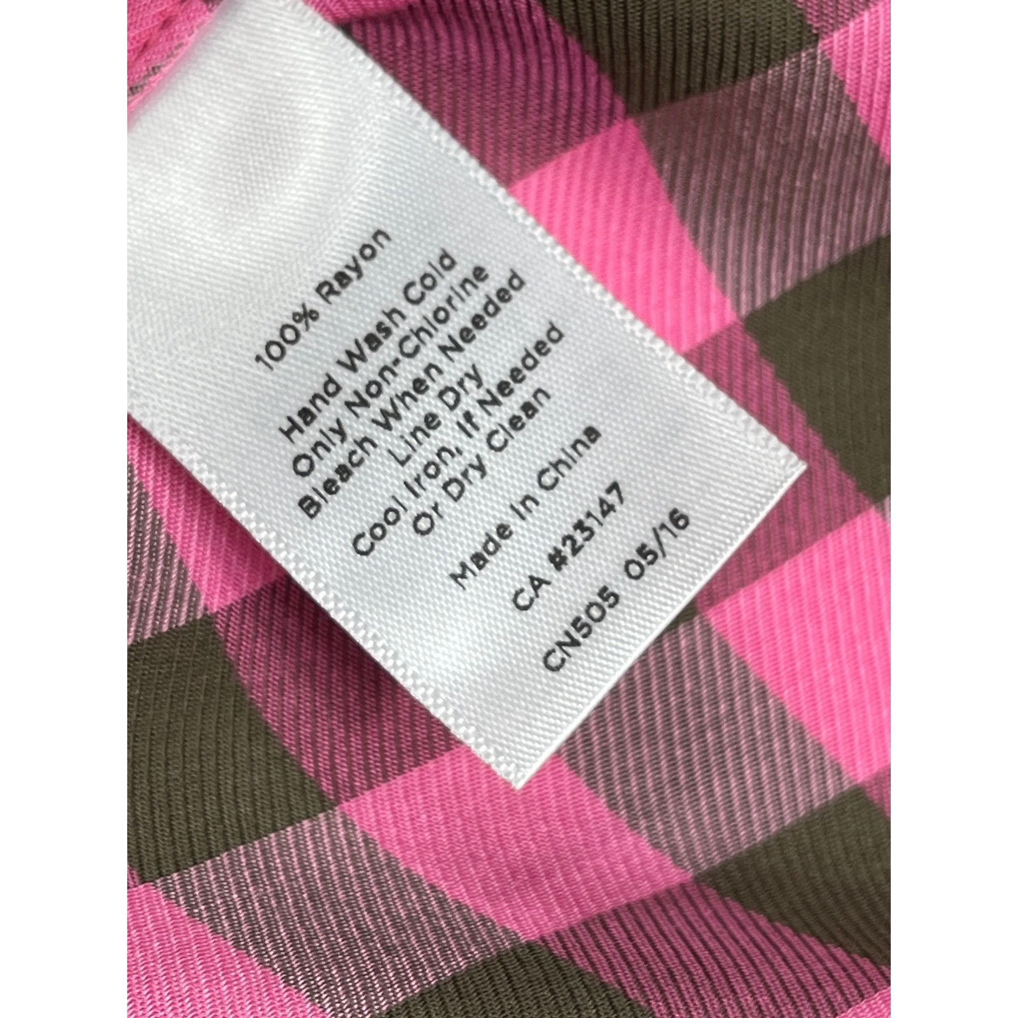 Talbots Talbots SKU 7694 Womens Pink and Brown Checkered Button Up B Size L / US 10 / IT 46 - 10 Thumbnail