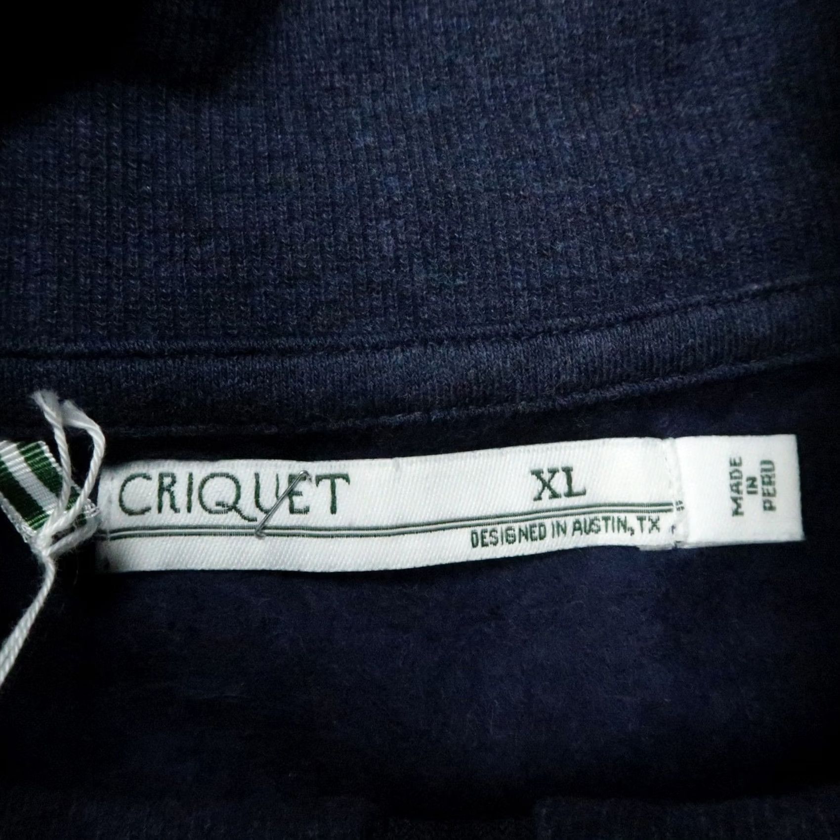 Vintage Criquet Mens XL Blue Quarter Zip Cotton Mock Neck Sweater Size US XL / EU 56 / 4 - 3 Thumbnail