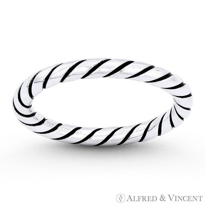 Other Twist-Rope Stackable Right-Hand Band in .925 Sterling Silver Size ONE SIZE - 1 Preview