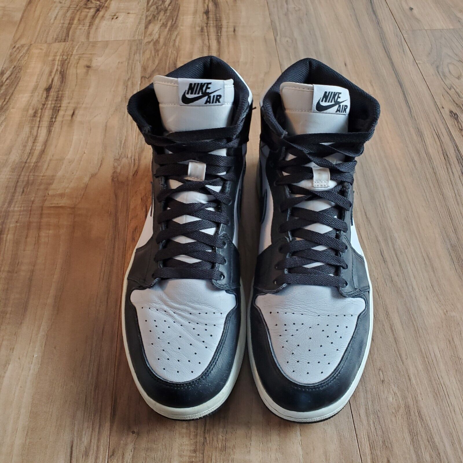 Jordan Brand × Nike 2014 Nike Jordan 1 High OG Black White size 11 us mens Size US 11 / EU 44 - 3 Thumbnail