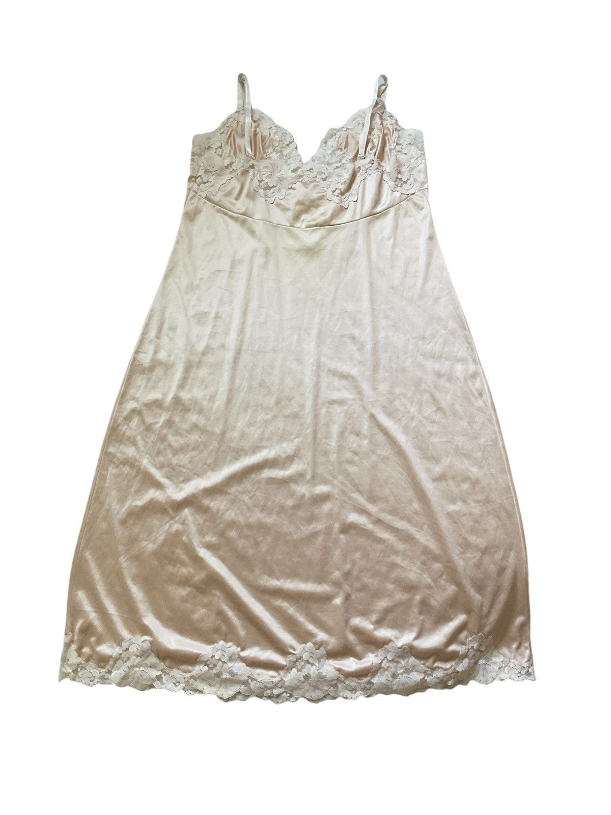 Vintage Soft pink lace midi slip Size L / US 10 / IT 46 - 3 Thumbnail