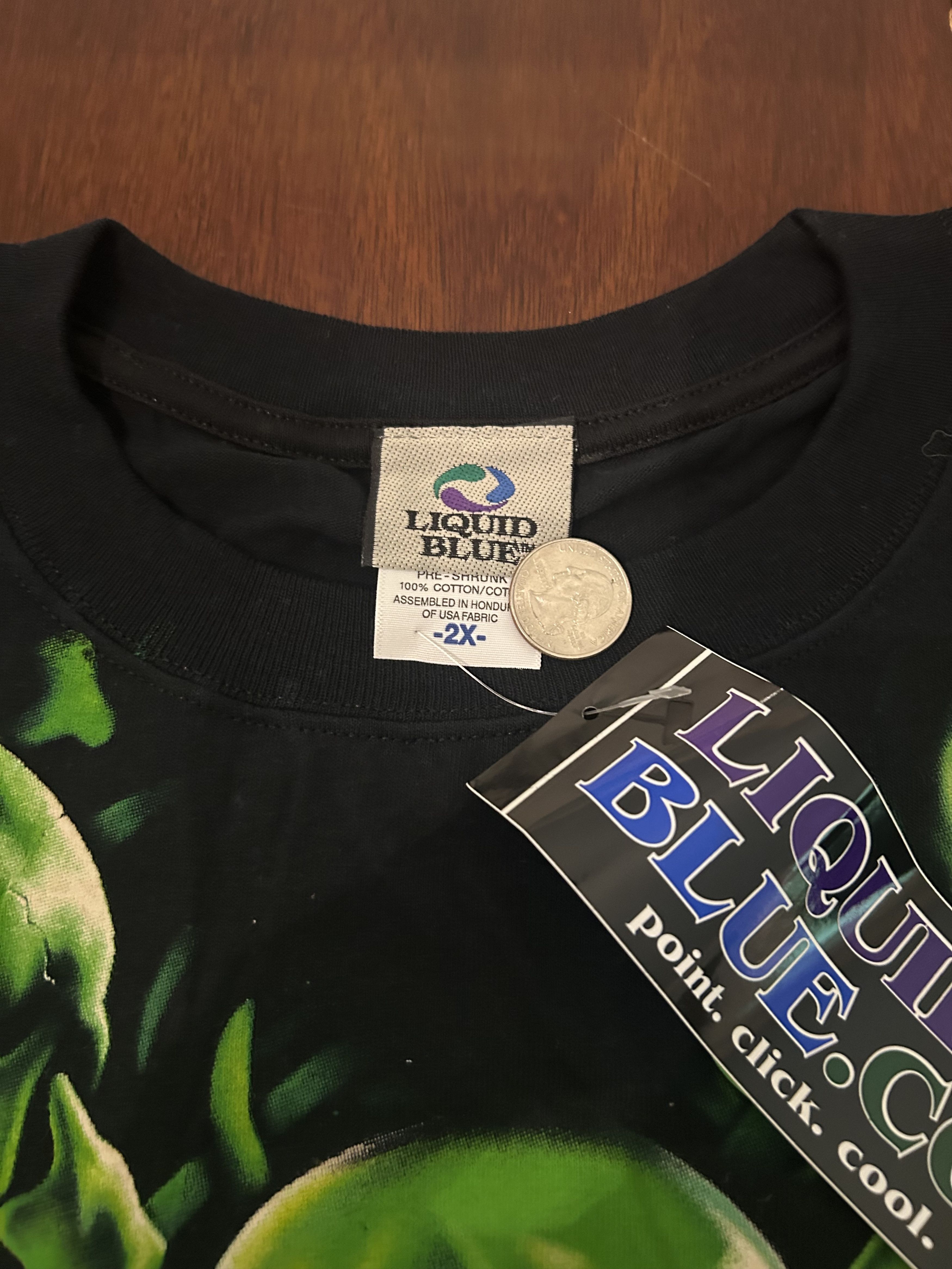 Liquid Blue Liquid Blue Glow in the Dark Green Skull T-Shirt Size 2X Size US XXL / EU 58 / 5 - 3 Thumbnail
