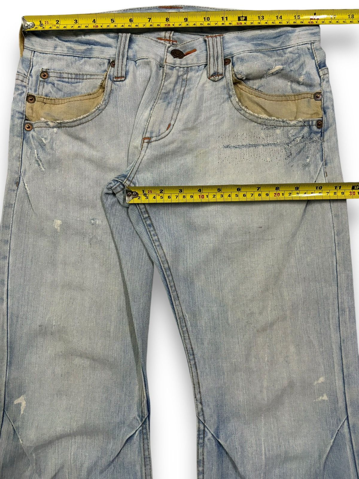 If Six Was Nine Vintage Japanese Brand Mud Wash Flare Fray Leg Grunge Jeans Size US 32 / EU 48 - 18 Thumbnail