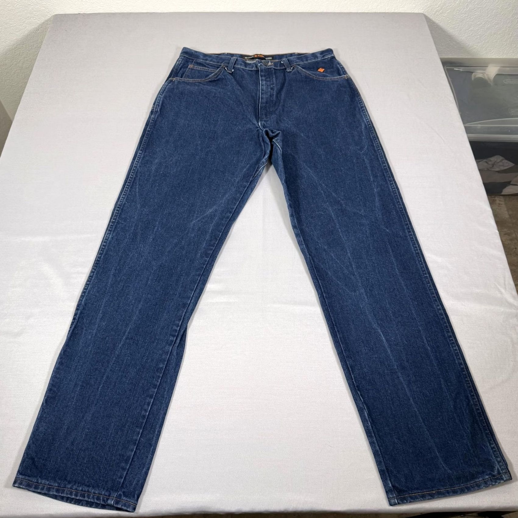 Wrangler WRANGLER Jeans Men 36x36 Blue FR Flame Resistant Relaxed Fit Denim Pants Western Straight Leg Workwear Size US 36 / EU 52 - 2 Thumbnail
