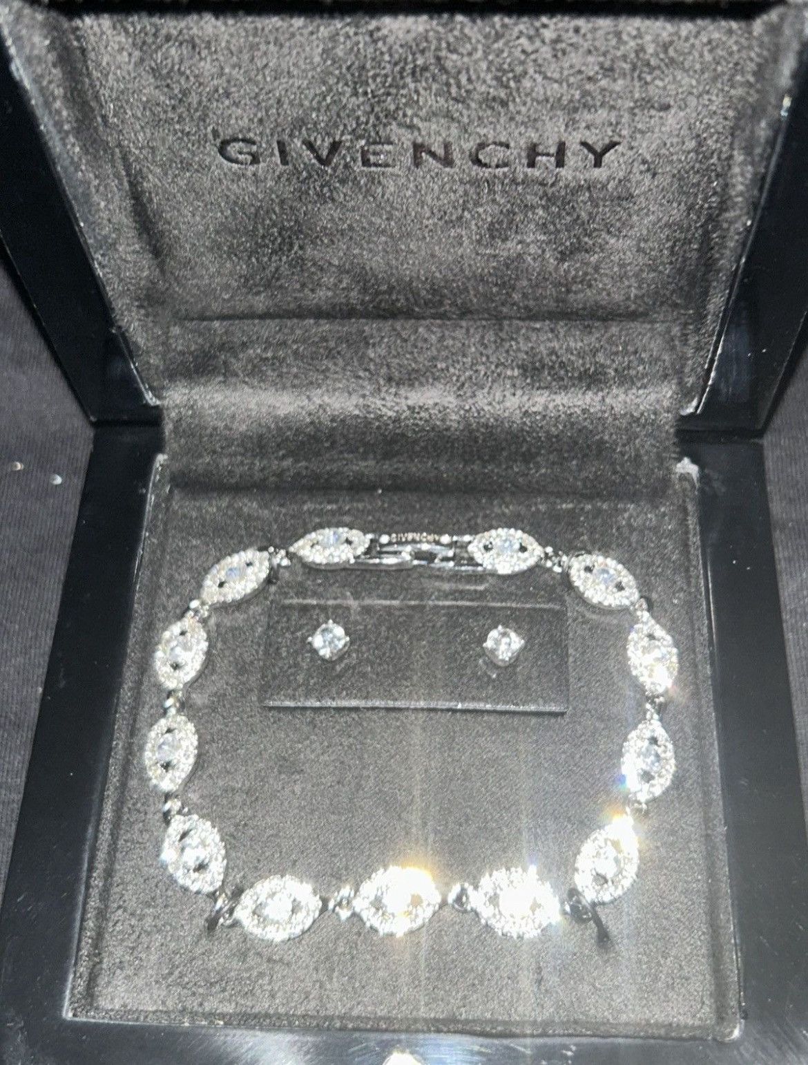 Givenchy Givenchy Crystal Flex Bracelet & Stud Earrings Set Size ONE SIZE - 1 Thumbnail