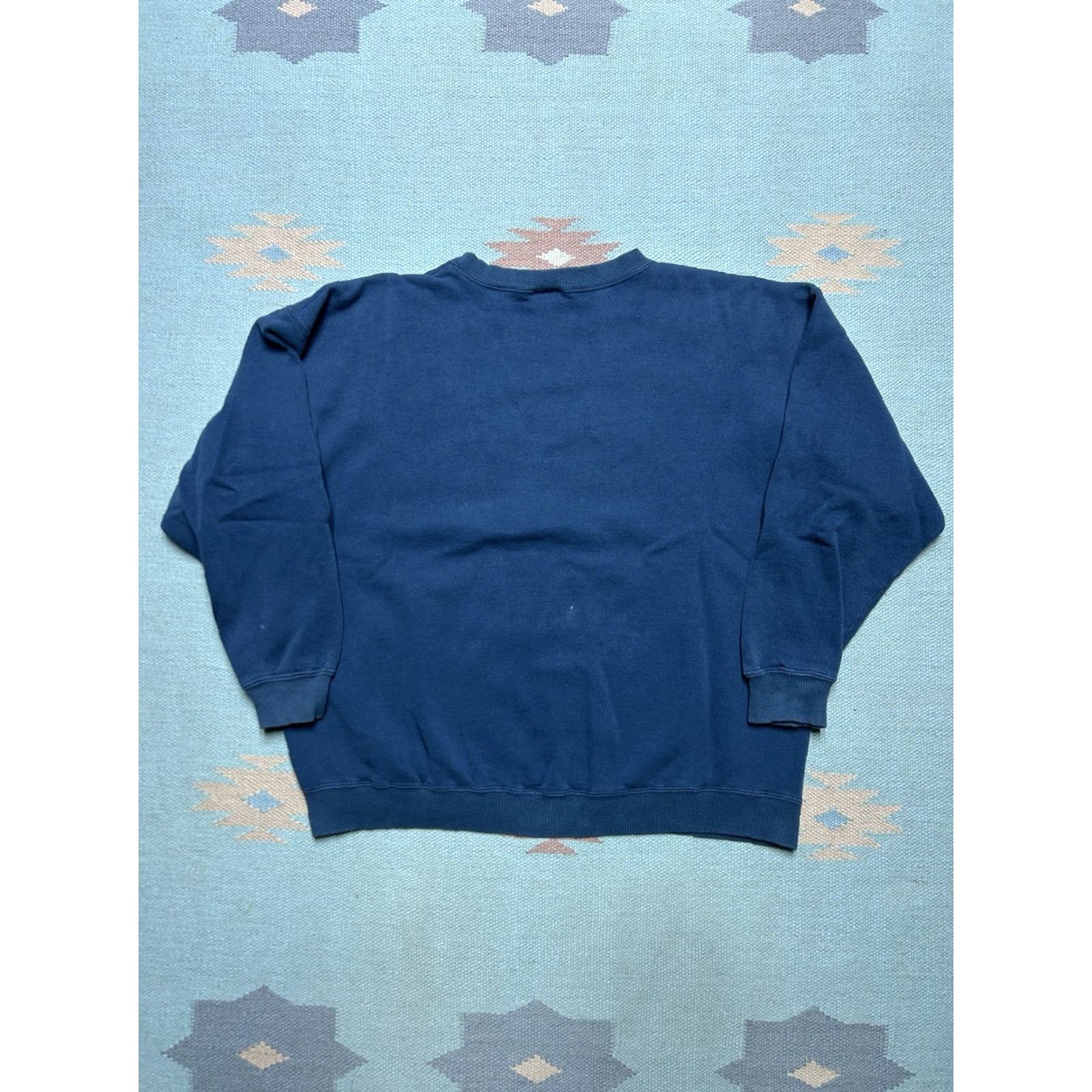 Guess VINTAGE 90s Guess Jeans Embroidered Heavy Cotton Boxy Crewneck Sweatshirt Men Large Blue Size US L / EU 52-54 / 3 - 6 Thumbnail