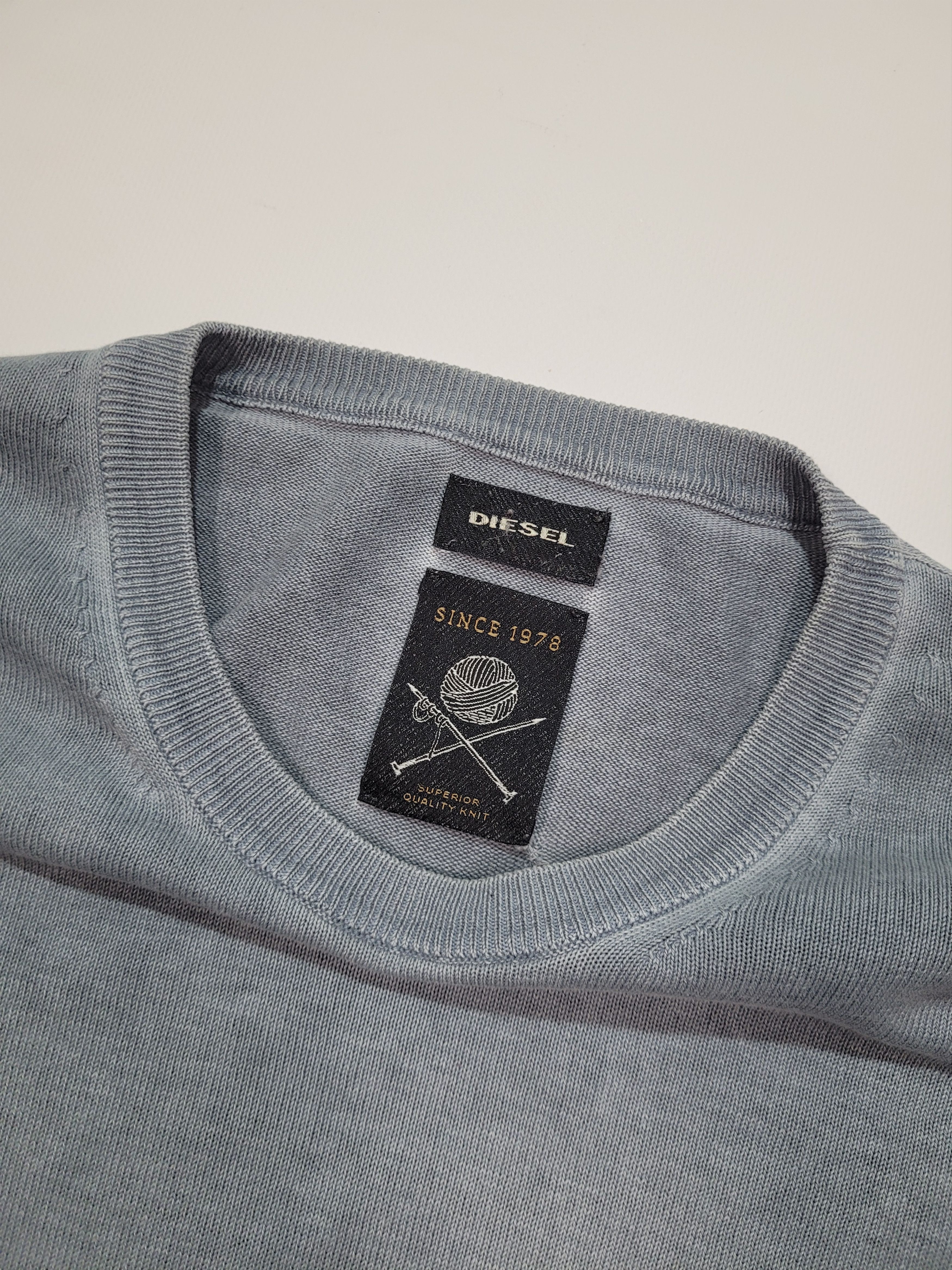 Diesel DIESEL Lightweight Mens Light Grey Sweater with Mini Logo Size US L / EU 52-54 / 3 - 4 Thumbnail