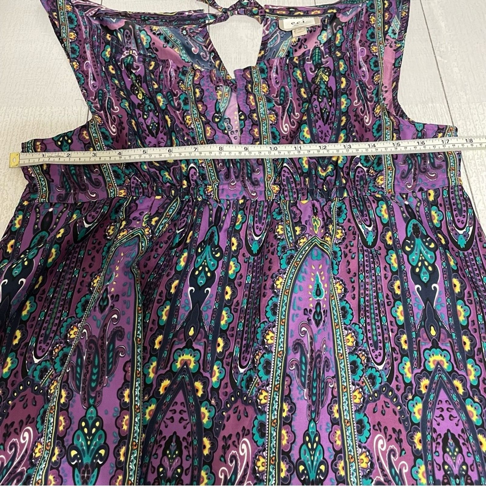 Other ECI Purple Floral and Abstract Maxi Dress Size 12 Size XL / US 12-14 / IT 48-50 - 7 Thumbnail