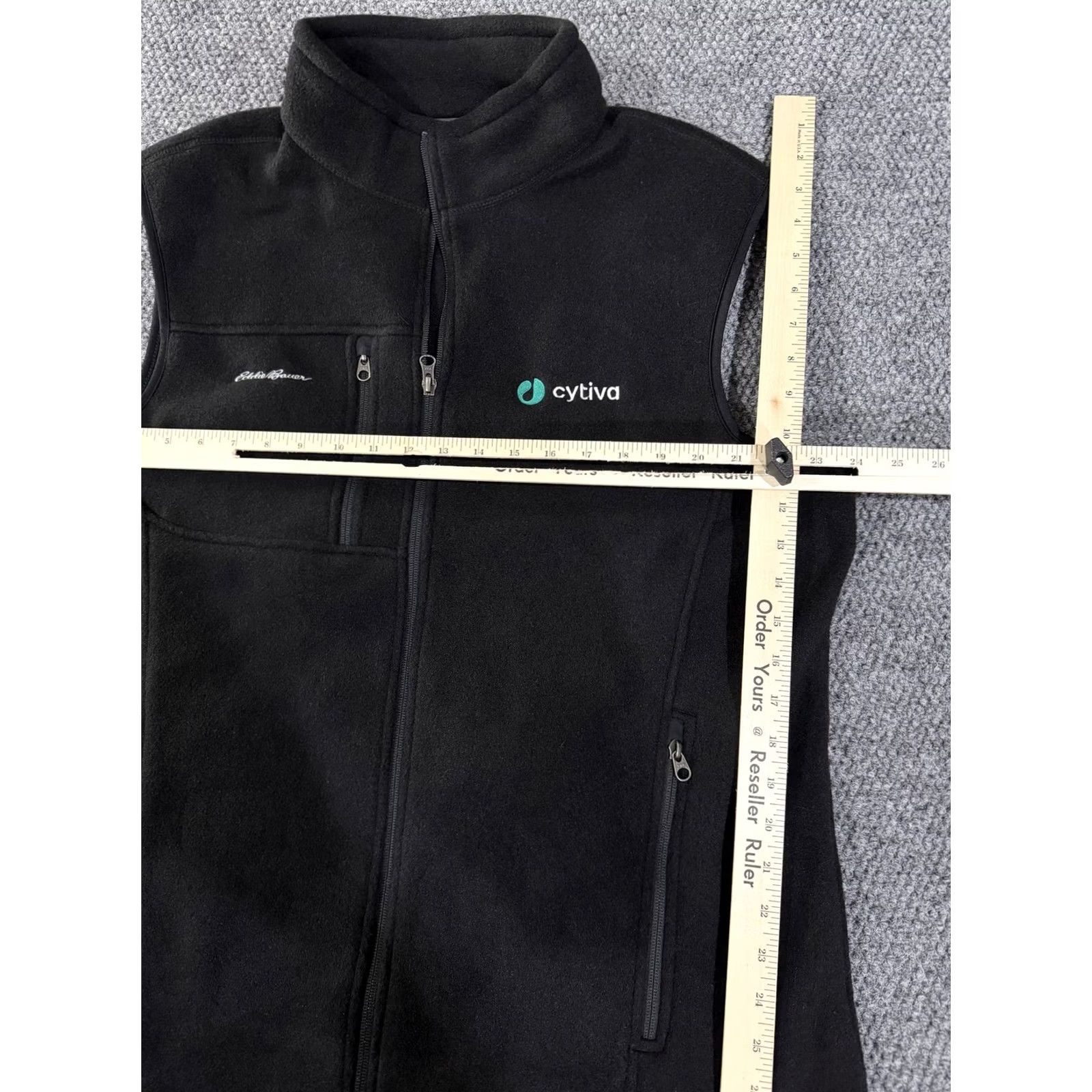 Eddie Bauer VINTAGE? No — Eddie Bauer Vest Womens XL Black Fleece Full Zip Cytiva Logo Outdoor Size XL / US 12-14 / IT 48-50 - 4 Thumbnail