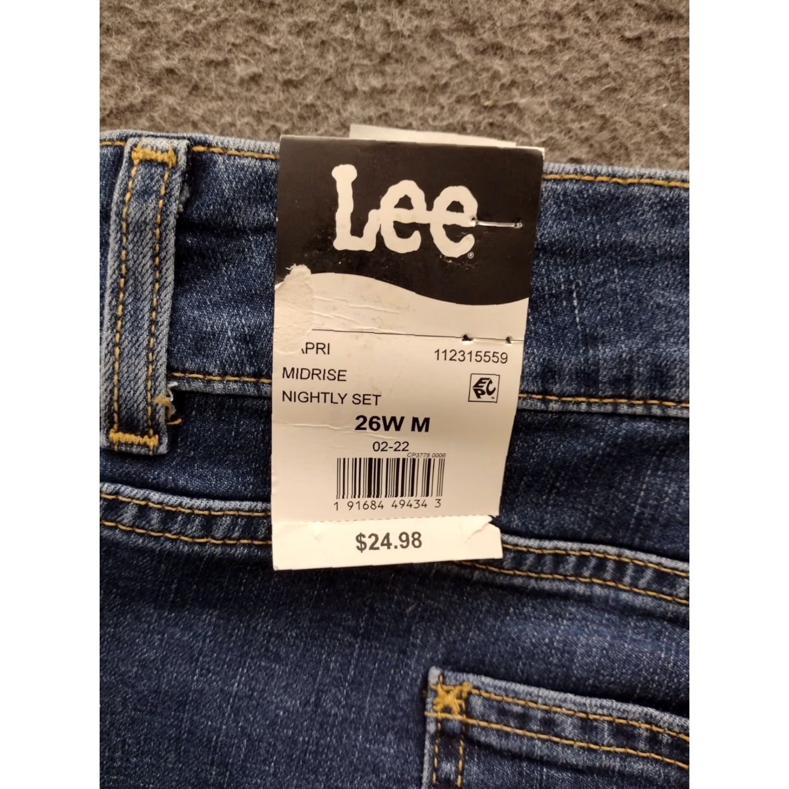 Lee Lee Women's Capri Jeans Blue Stretch Mid Rise 26W Denim Regular Fit Plus Size 5-Pocket Design Jeans Size 26" / US 2 / IT 38 - 6 Thumbnail